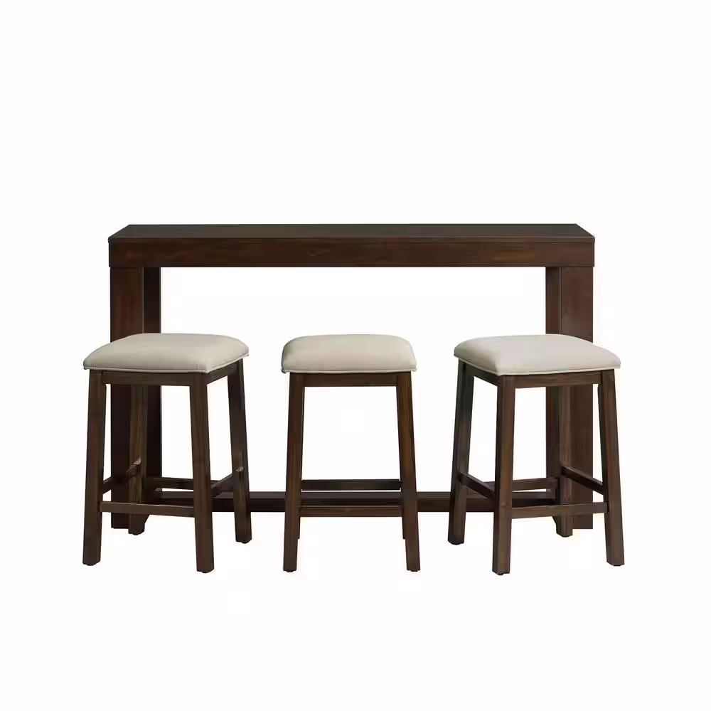 Picket House Furnishings Drew 4-Piece Dark Walnut Bar Table Set