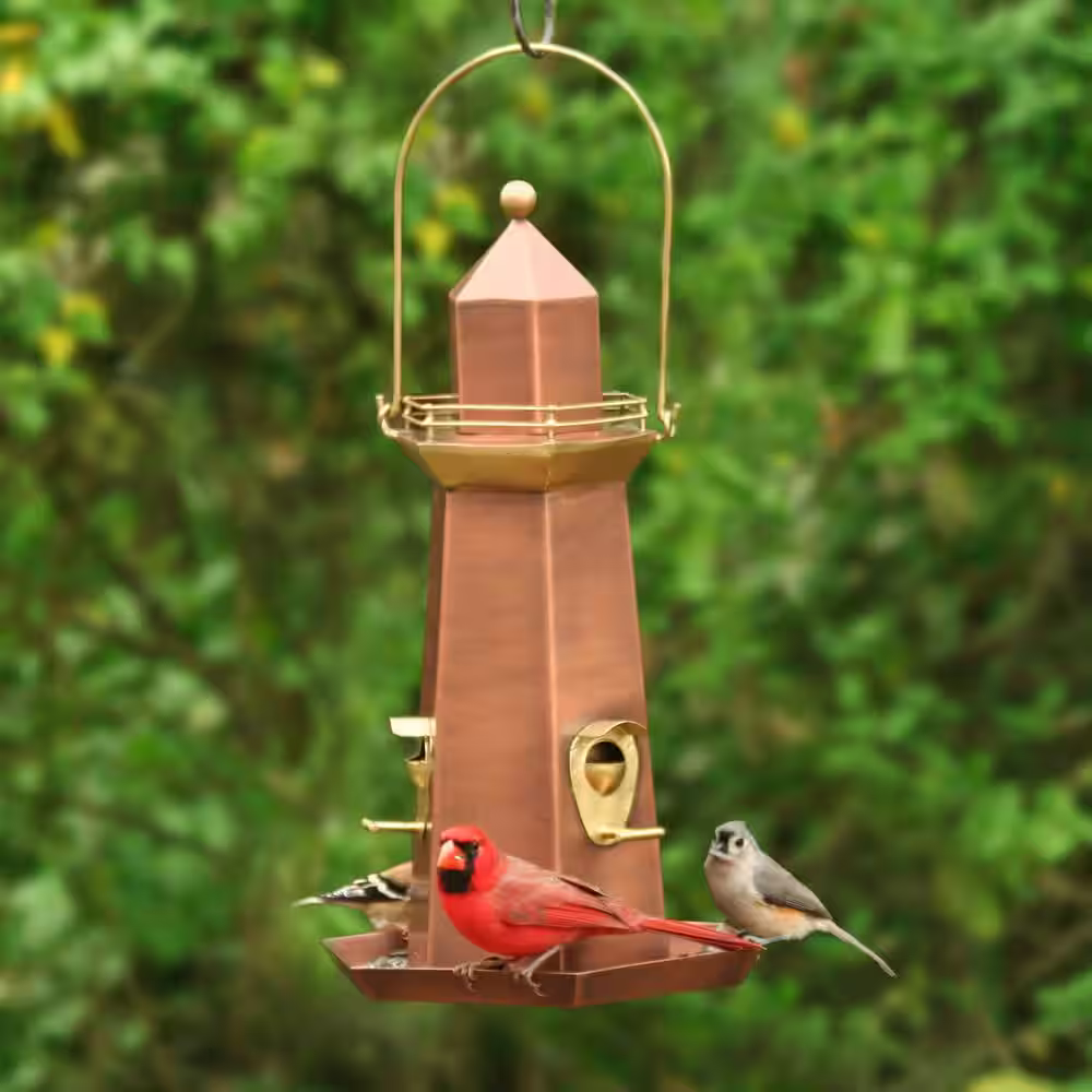 Good Directions Copper and Brass Lighthouse Bird Feeder â?Extra-Large 5 lb. Seed Capacity