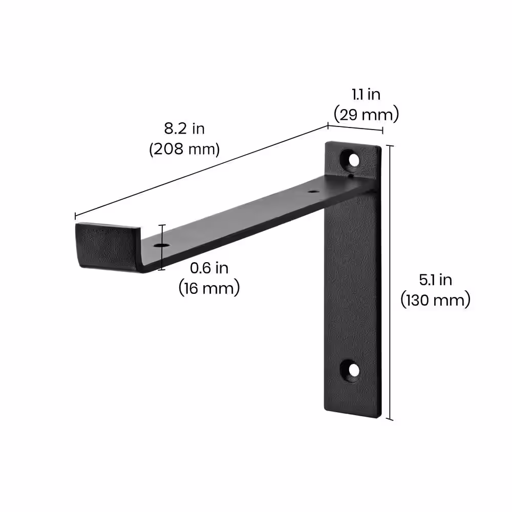 Dolle LIP 8.2 in. Black Steel Shelf Bracket