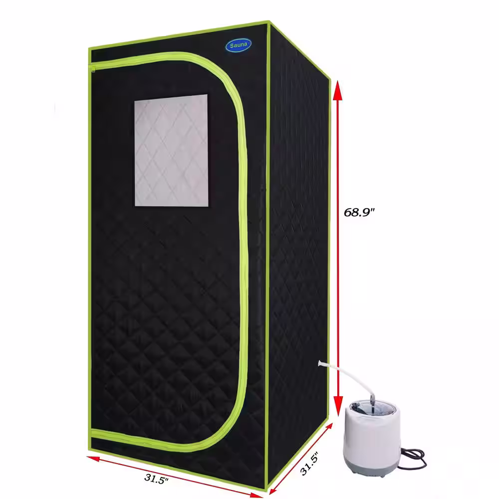 None 1-Person Steam full-body Sauna tent for Spa Detox at Home Stainless Steel Pipe Connector Easy to Install