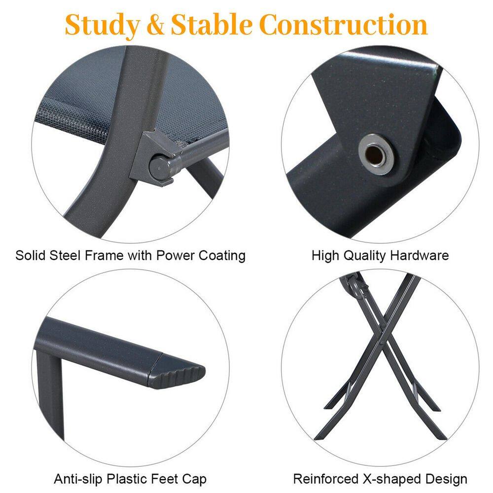 SUNRINX 3 Pieces Bistro Set Garden Backyard Table Chairs Furniture Set