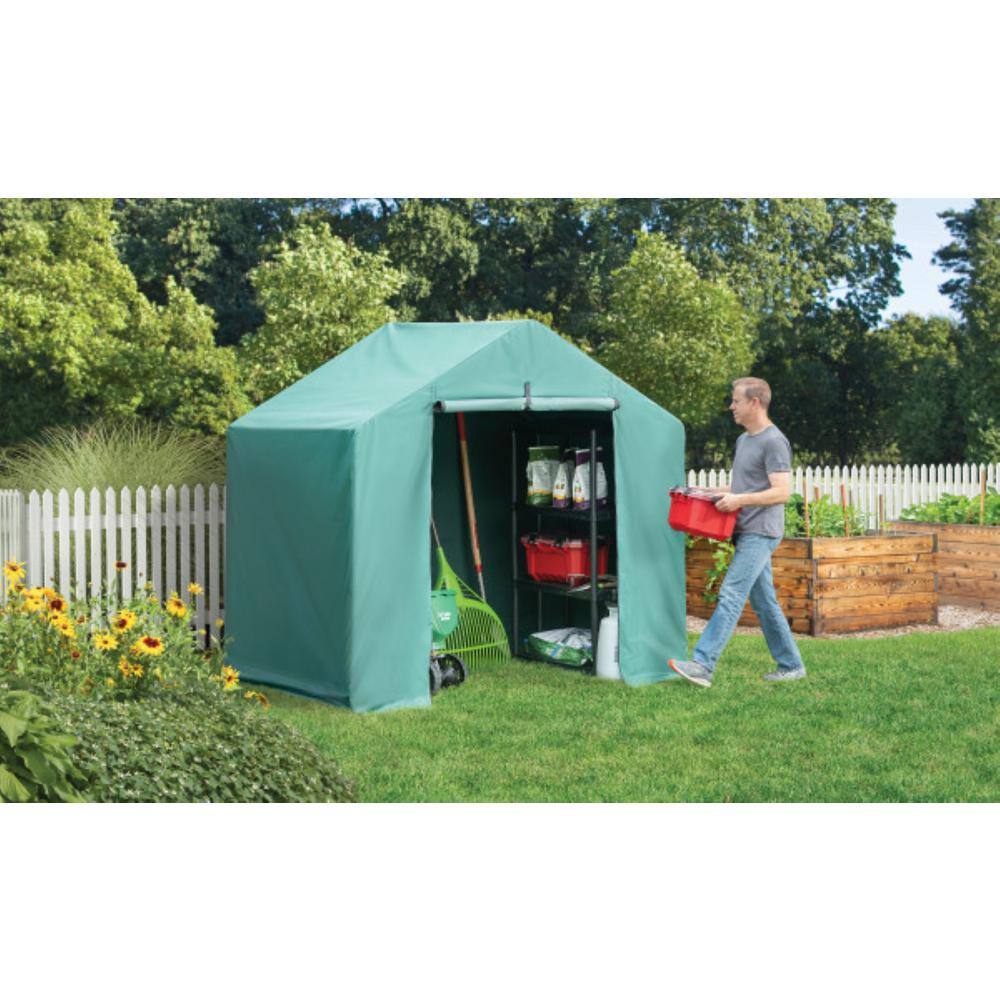 ShelterLogic Garden shed 6 ft x 4 ft x 6 ft Peak Green