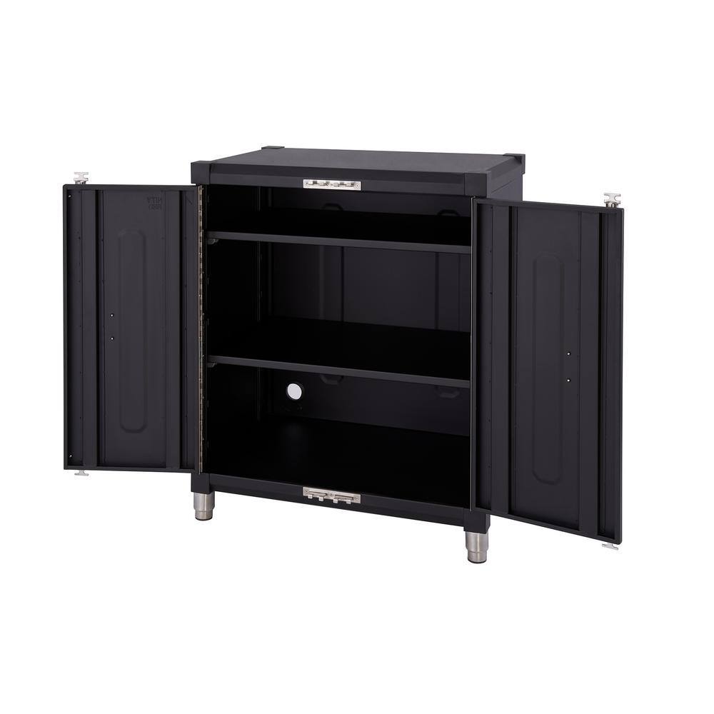 TRINITY PRO 28 in. W x 33.6 in. H x 18.7 in. D 18-Gauge Steel Garage Base Cabinet in Black