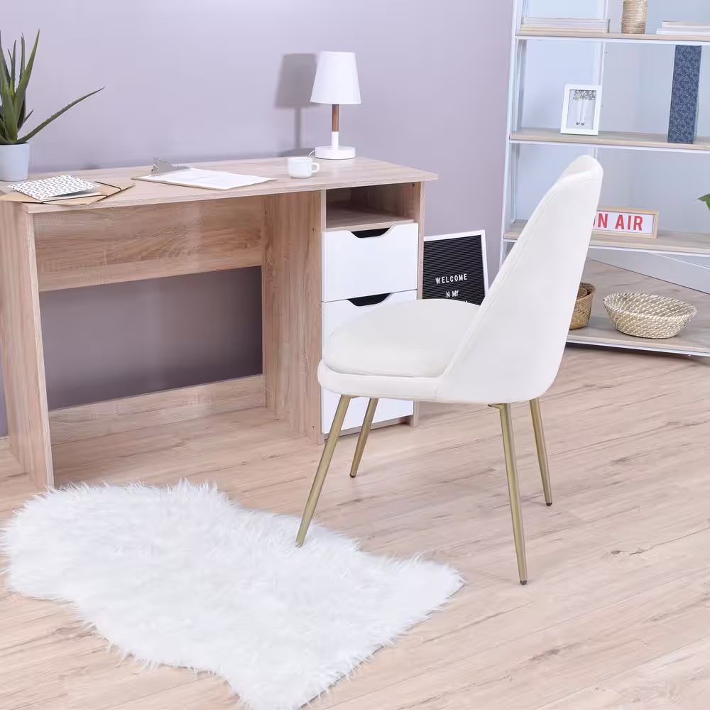 Homy Casa Stocker Beige Upholstered Dining Chair (Set of 2)