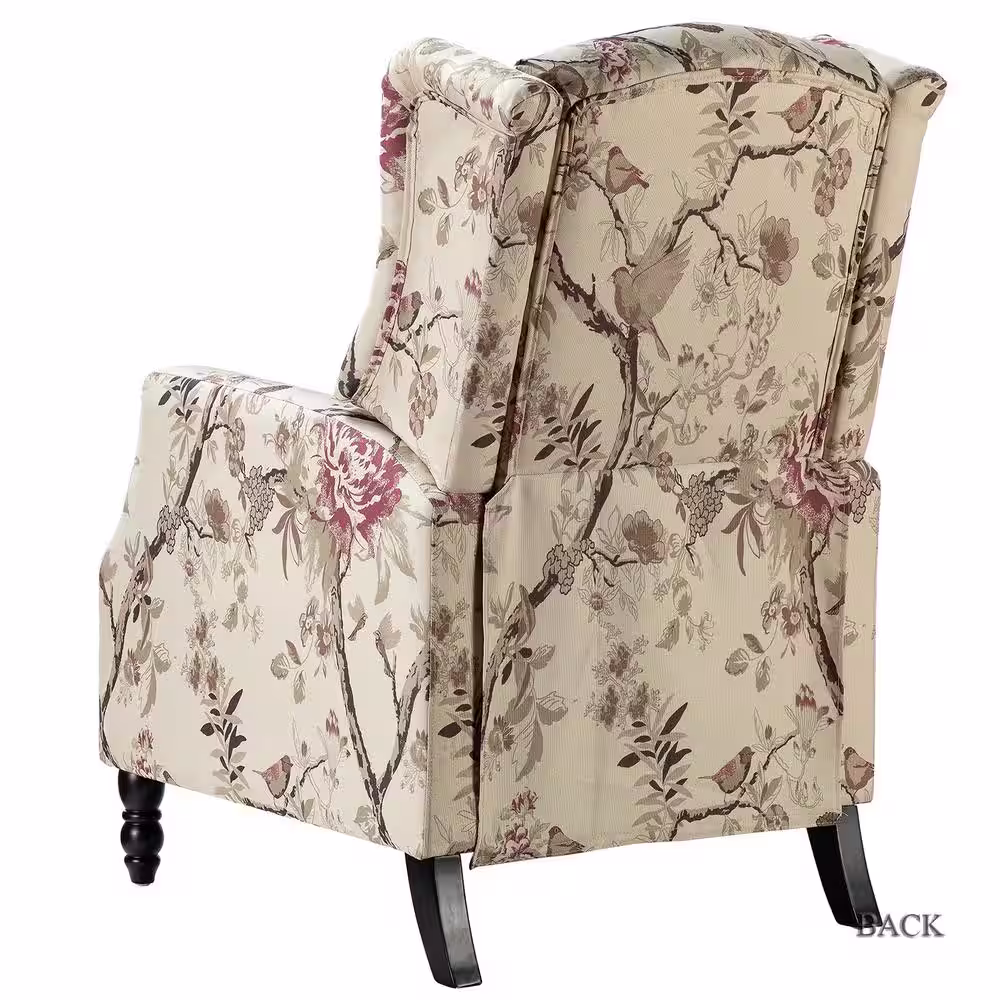 JAYDEN CREATION Celia Bird Manual Recliner with Wood Base (Set of 2)