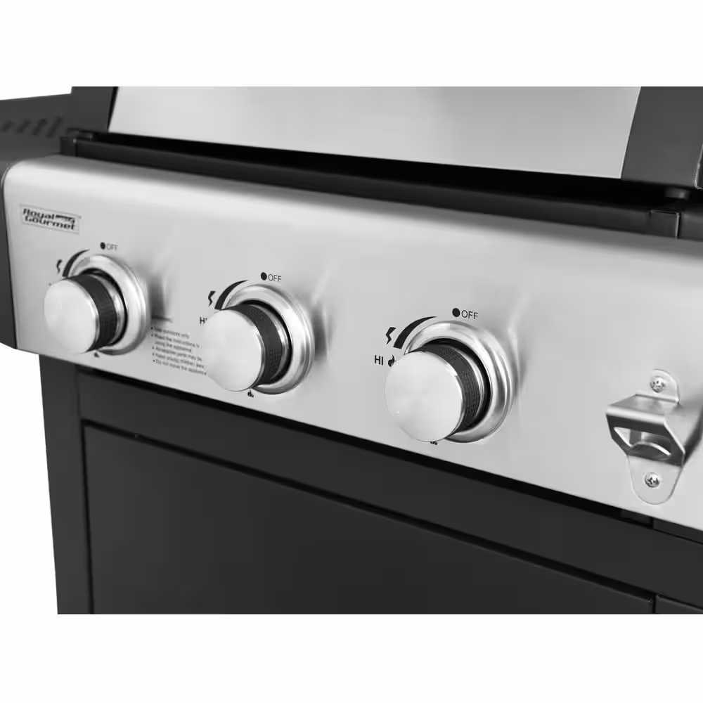 Royal Gourmet 3-Burner Propane Gas and Charcoal Combo Grill in Black