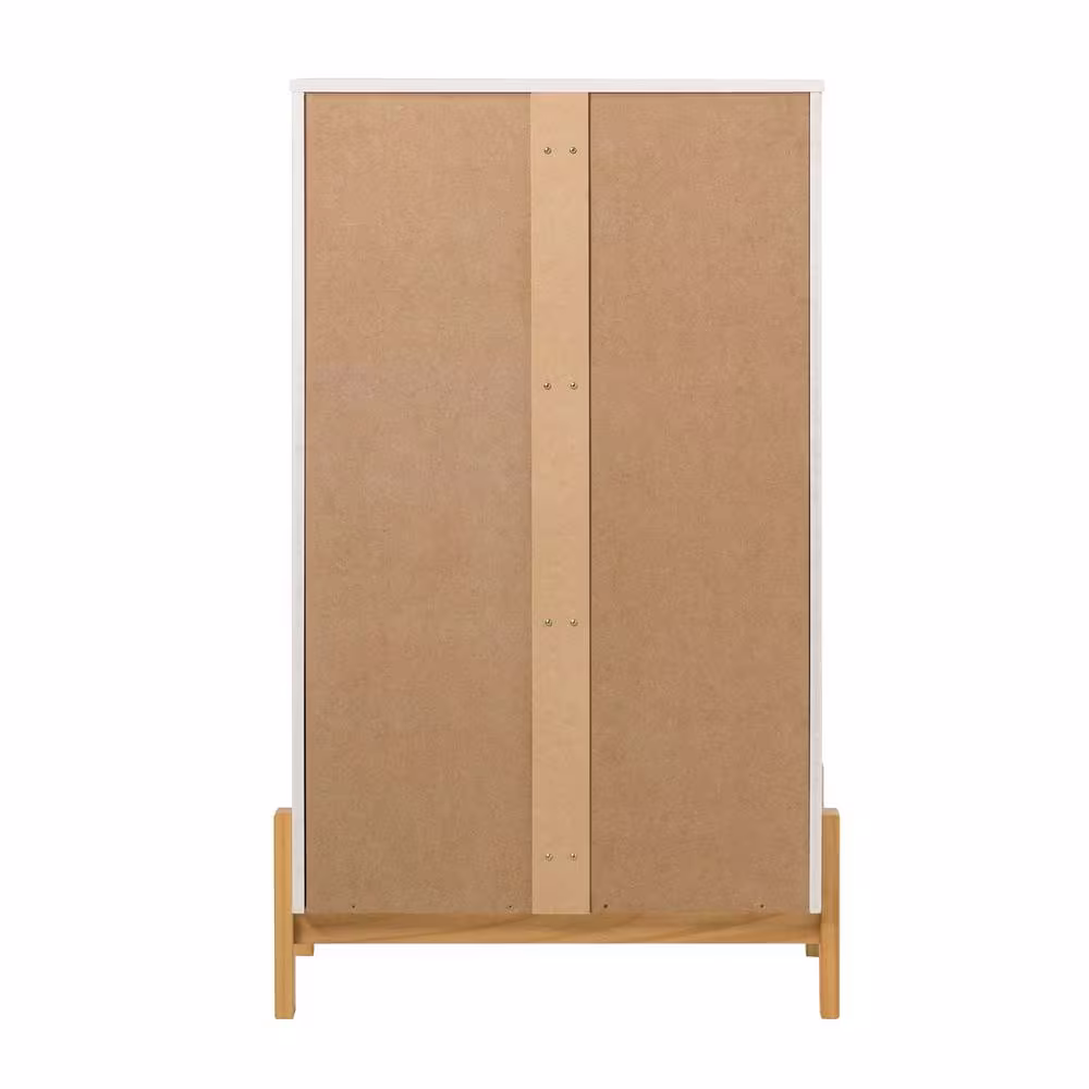 Welwick Designs 4-Drawer White Wood Modern Chest of Drawers with Contrasting Legs