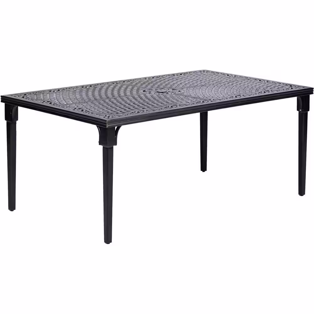 Cambridge Hammond 7-Piece Dining Set with a 70 in. x 40 in. Cast-Top Dining Table and 6 Sling Swivel Rockers