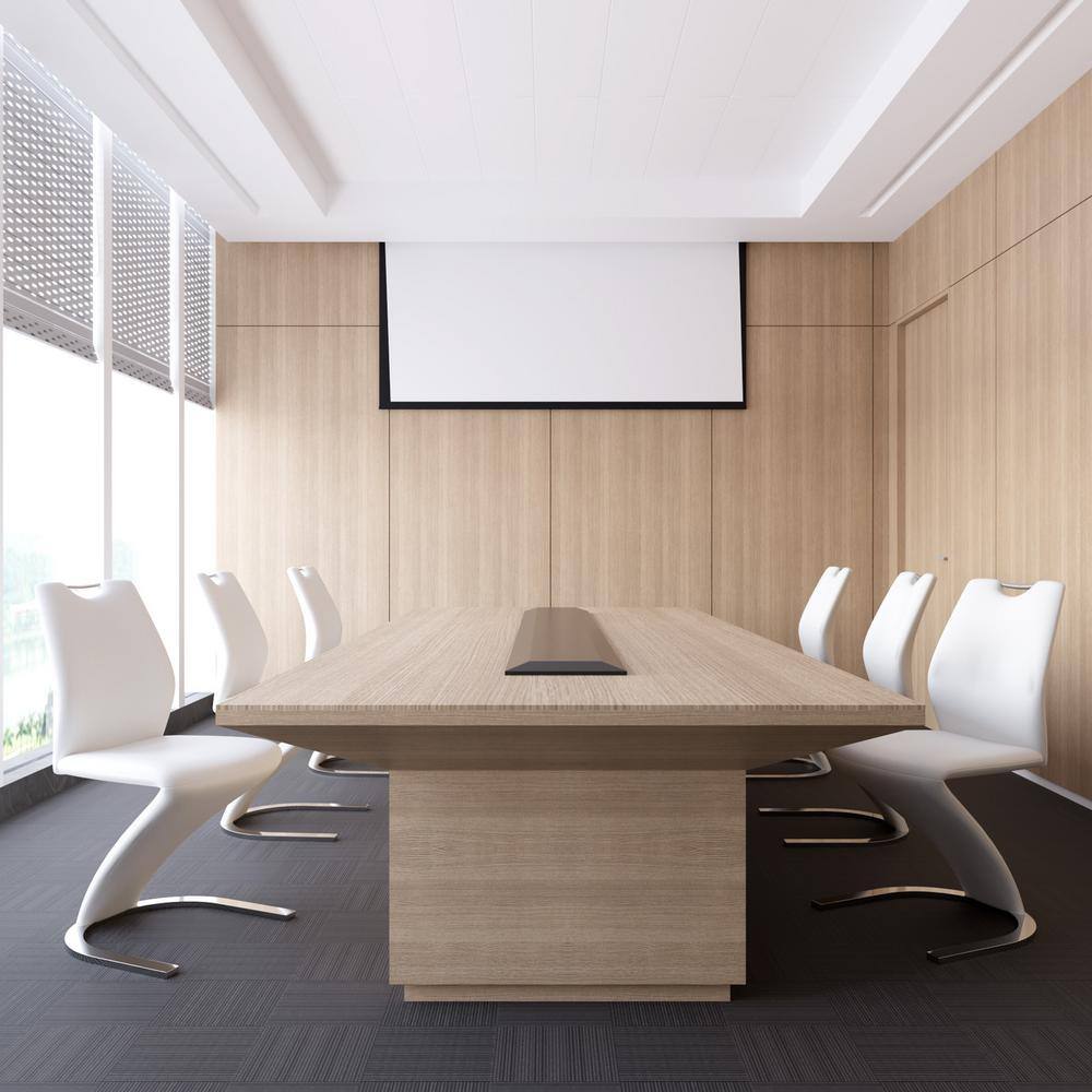 None White Leather Upholstered Mermaid-shaped Dining Chairs with Chrome Legs (Set of 4)