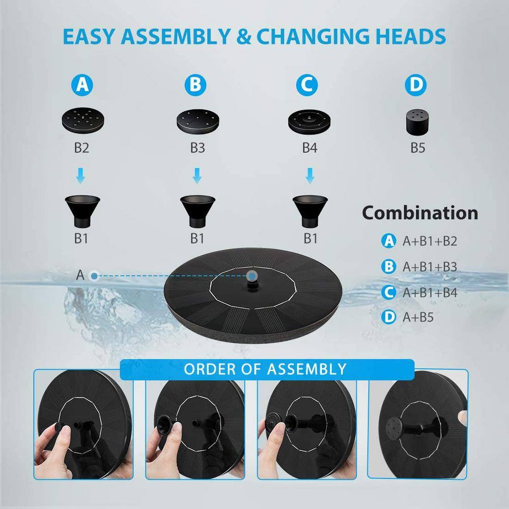 VIVOHOME Antique Polyresin Copper Garden BirdBath with Solar Powered Pond Fountain