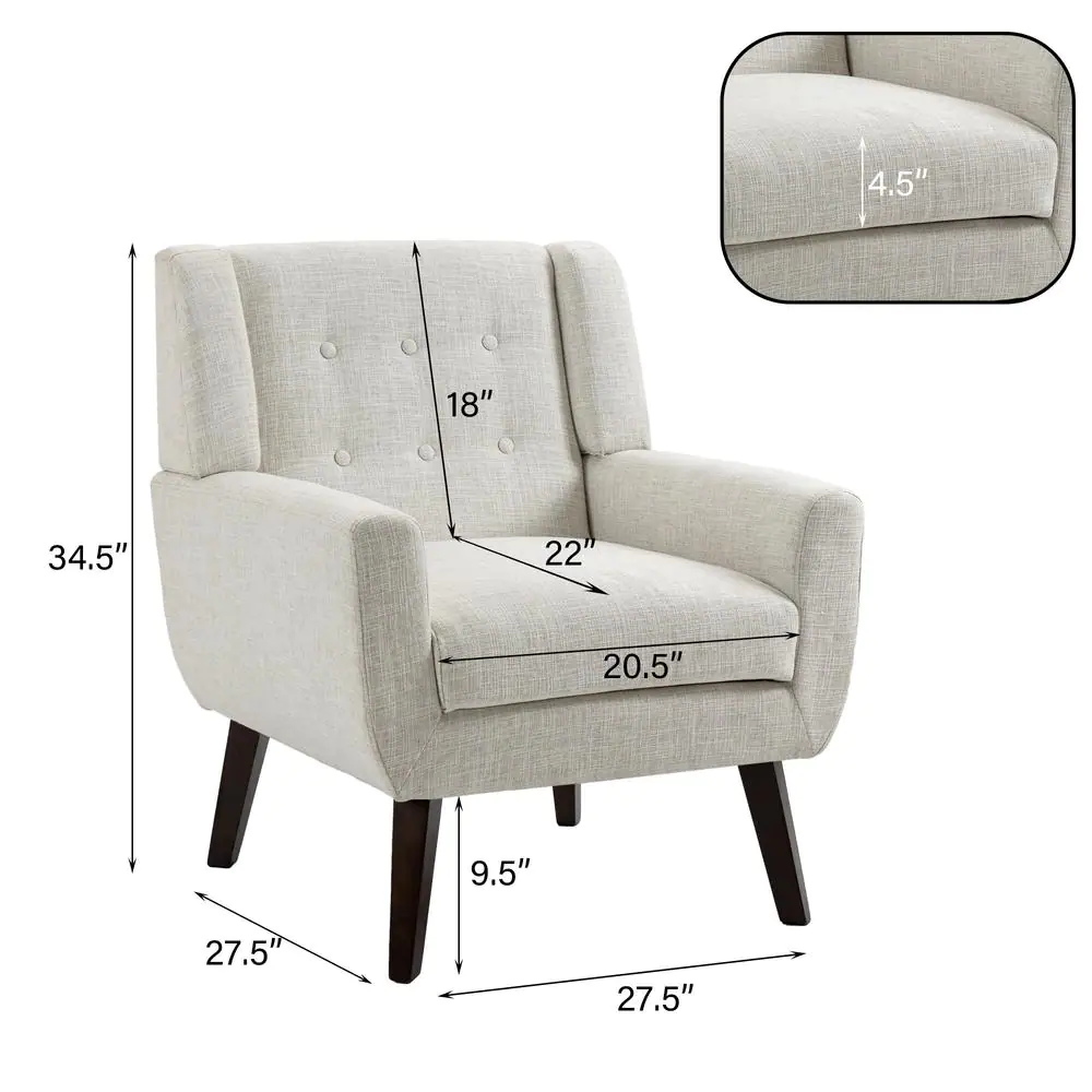Uixe Beige Upholstery Arm Chair (Set of 1)
