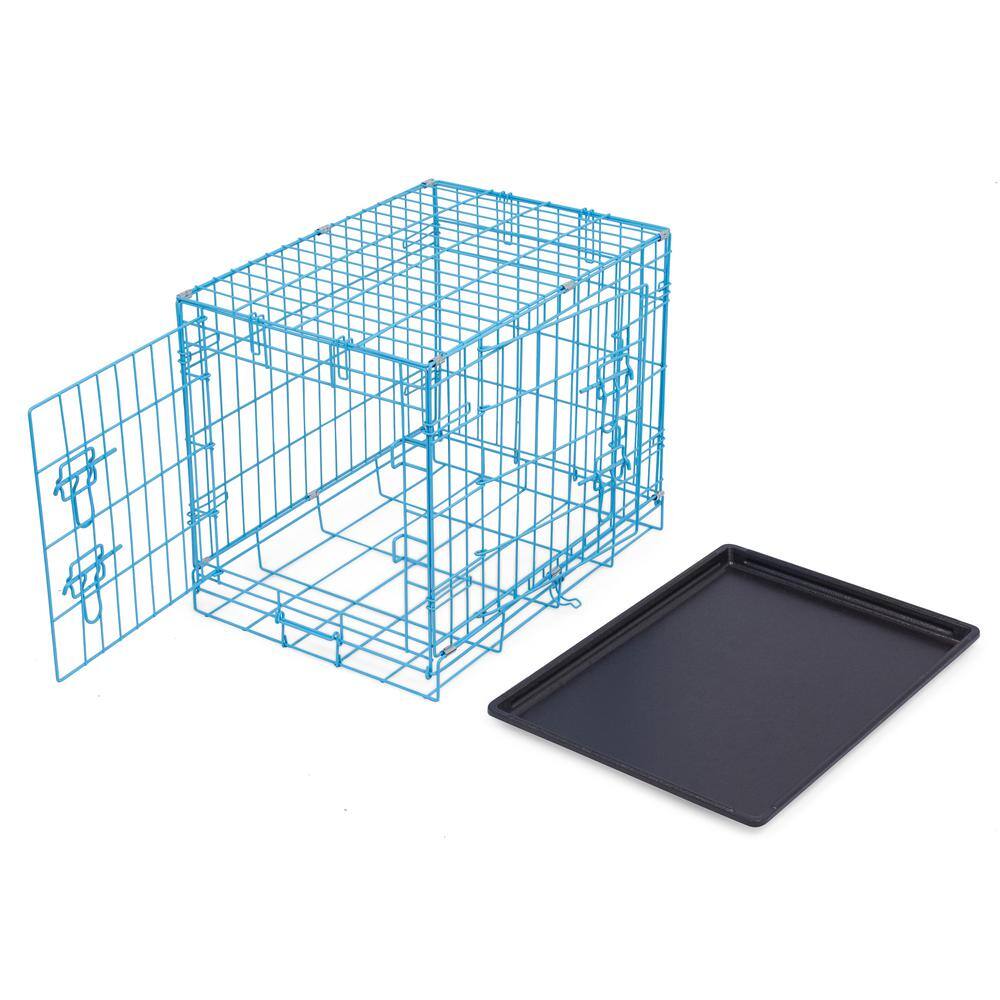 BirdRock Home 24 in. Blue Cage Plus Black Tray