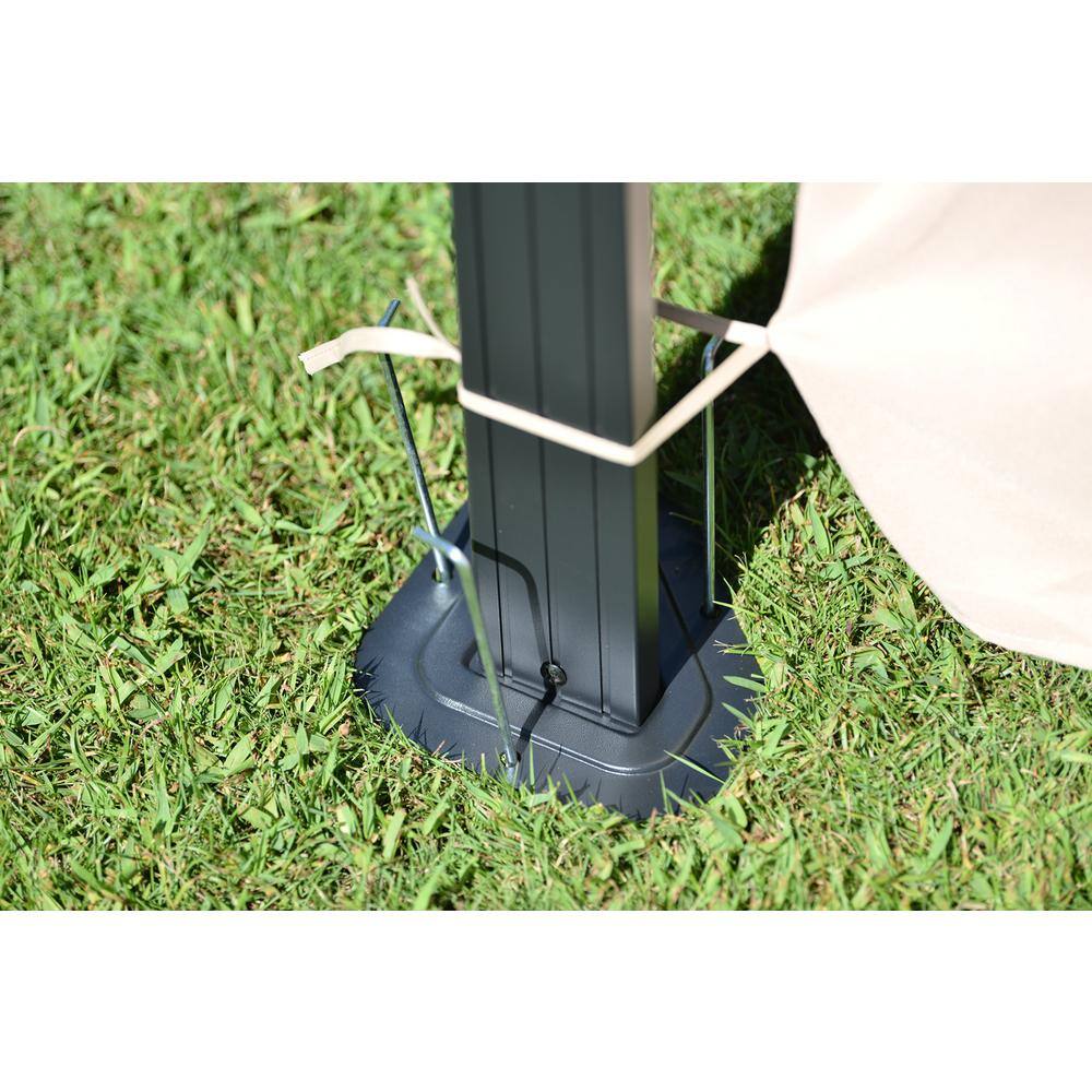 None Patio 9.8 ft. x 9.8 ft. Beige Aluminum Garden Paito Gazebo with Polycarbonate Roof