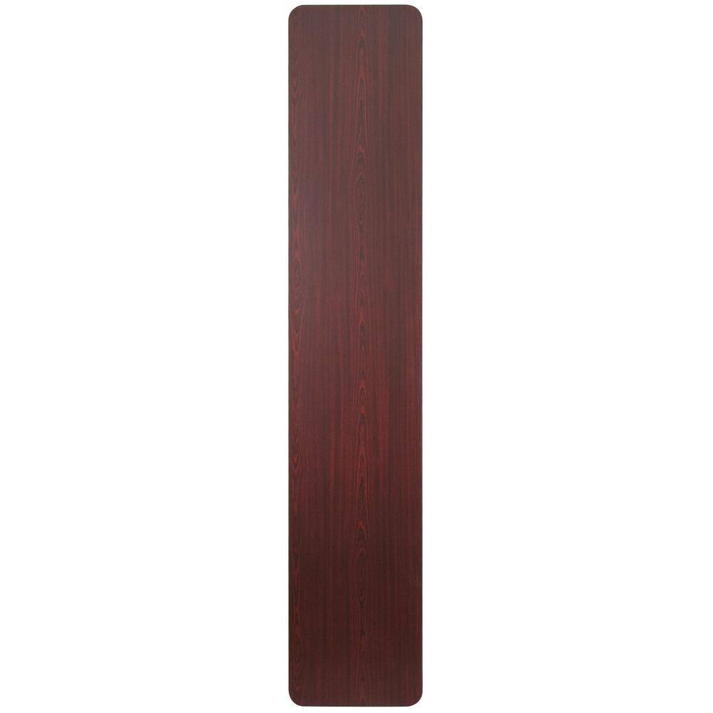 None 96 in. Mahogany Wood Table top Material Folding Banquet Tables