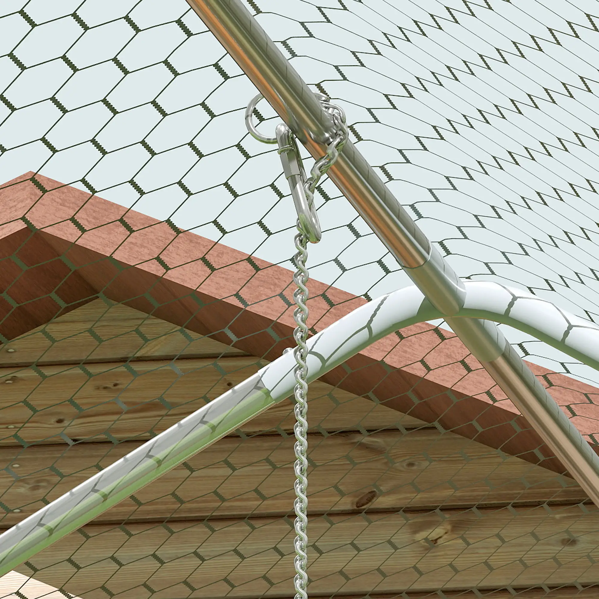 PawHut Hühnerstall Freilaufgehege Outdoor für 24-30 Hühner UV-beständig