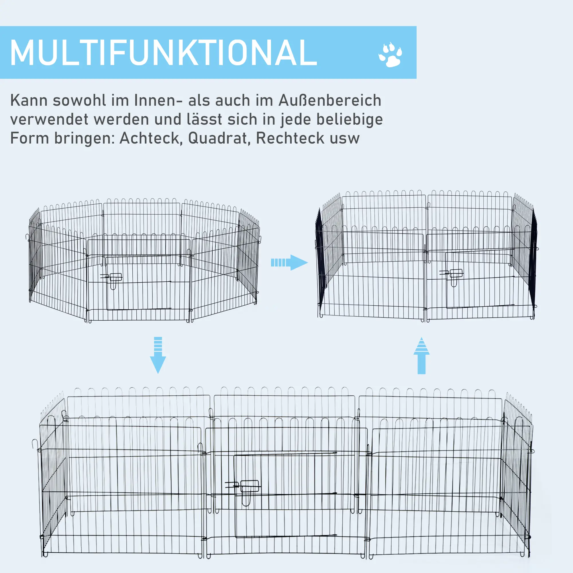 PawHut Welpenauslauf Hundekäfig Outdoor sicher faltbar
