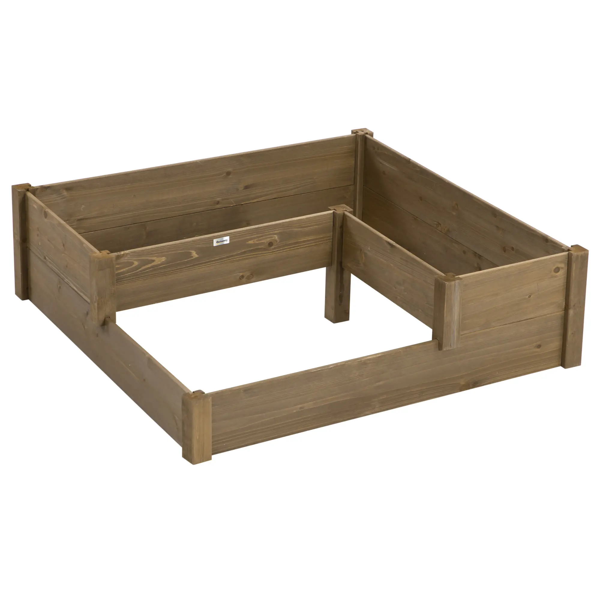 Outsunny Hochbeet Pflanzkasten Outdoor 4 Fächer Massivholz