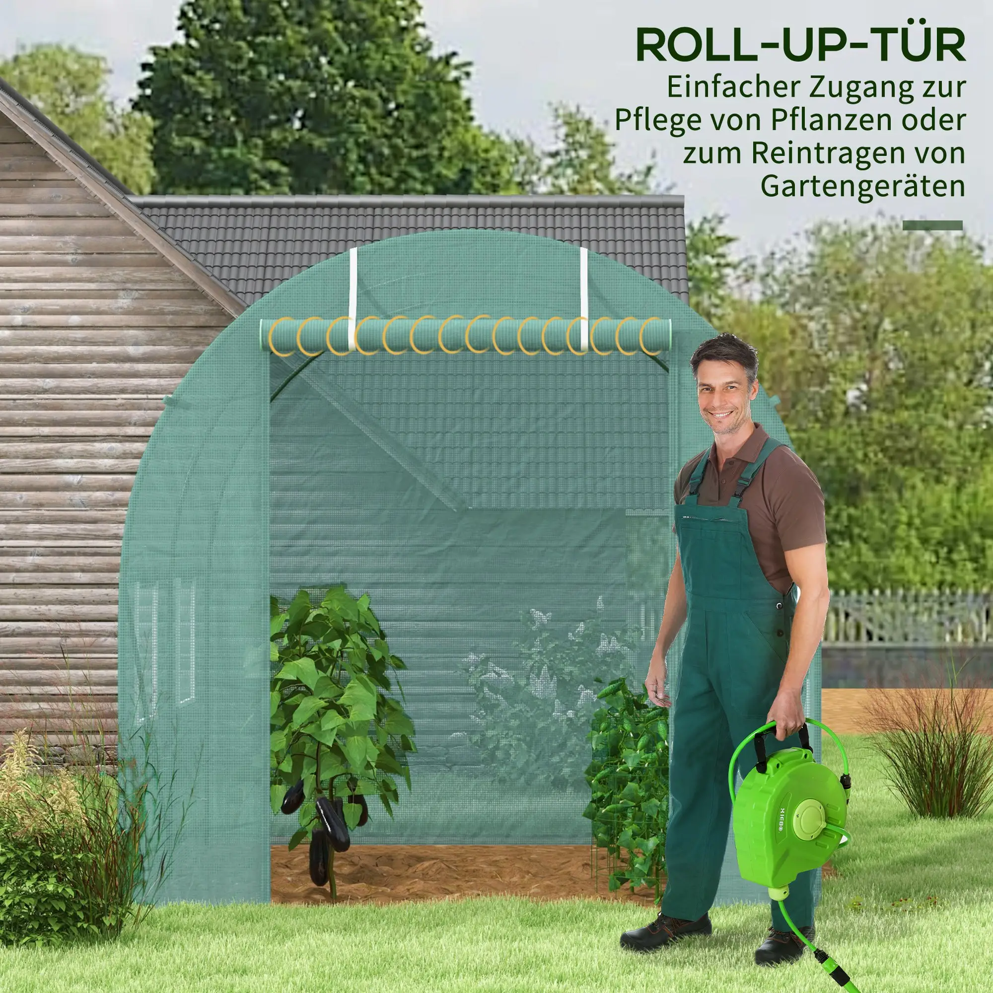 Outsunny Foliengewächshaus Tomatengewächshaus lichtdurchlässig Outdoor