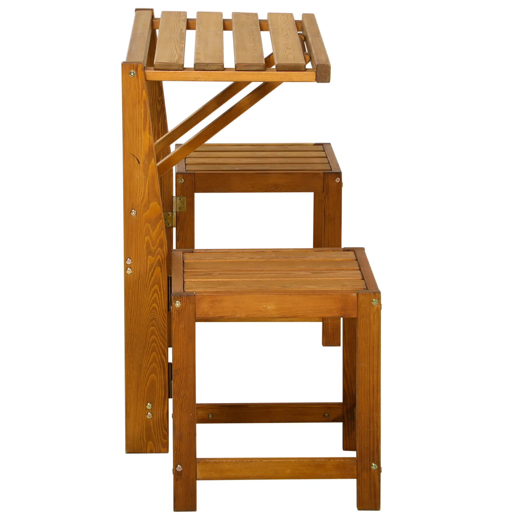 Outsunny Gartenmöbelset 2-in-1 Bank & Tisch Outdoor Lärche