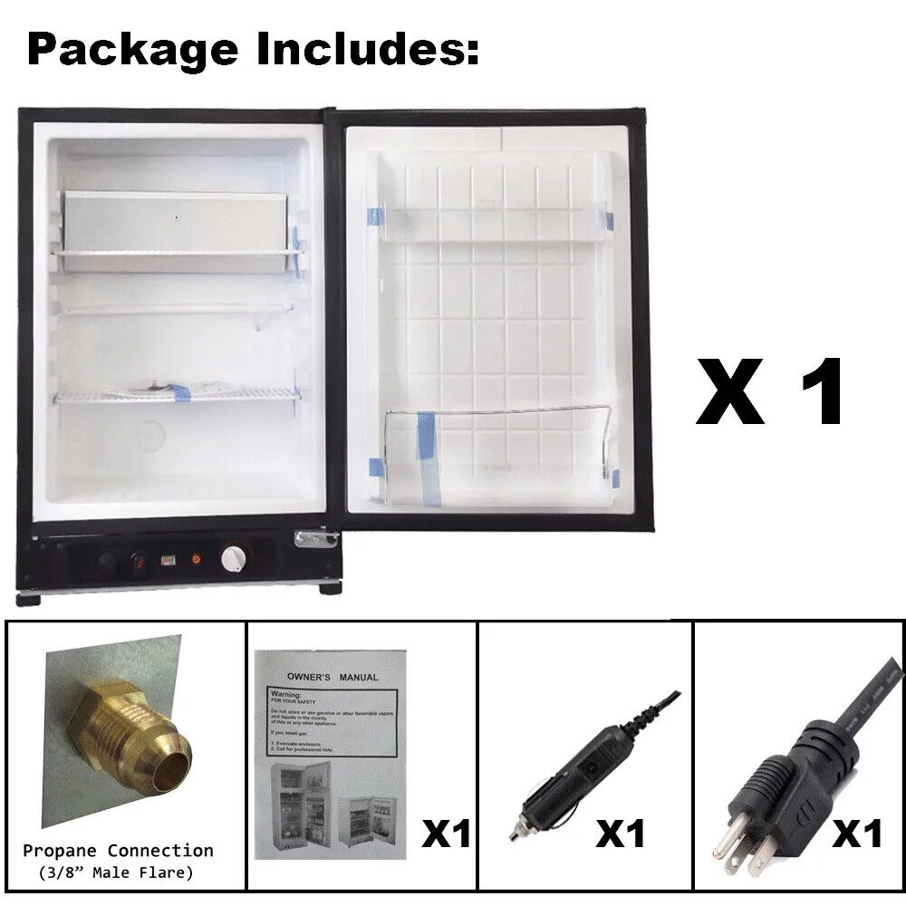 Smad 2.1 Cu ft 3-Way Propane Fridge DC AC Gas RV Cabin Home Camper ...