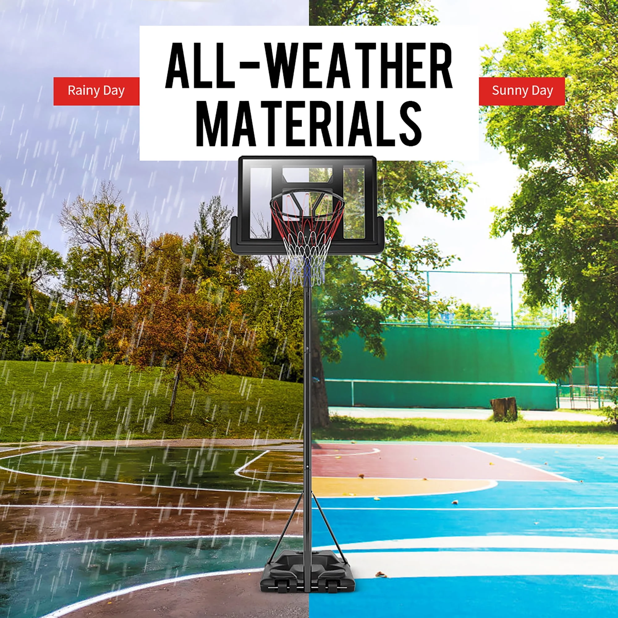 Height Adjustable Portable Basketball Hoop System Shatterproof