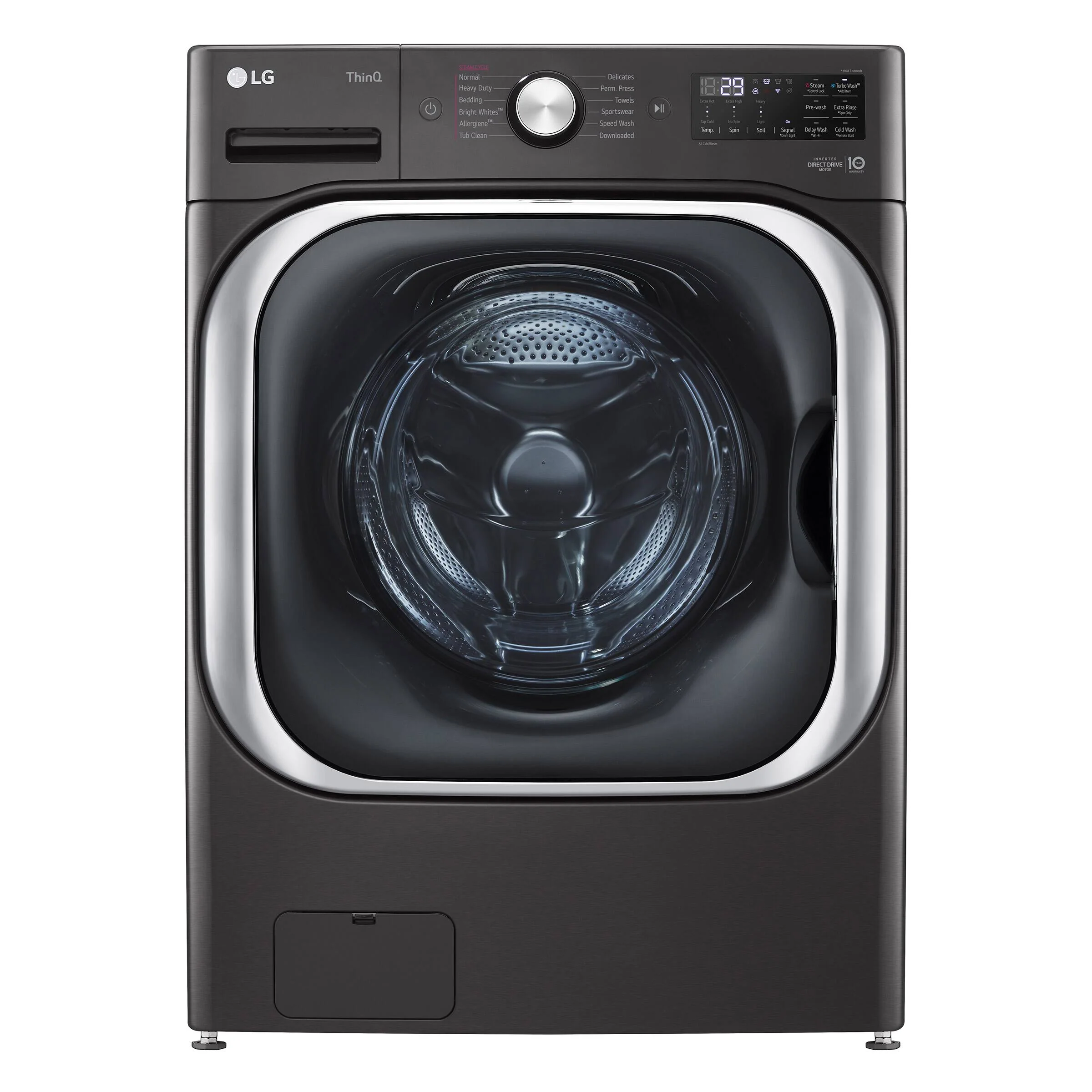 LG 6.0 CU.FT. BLACK STEEL FRONT LOAD WASHER WITH SMART WIFI AND