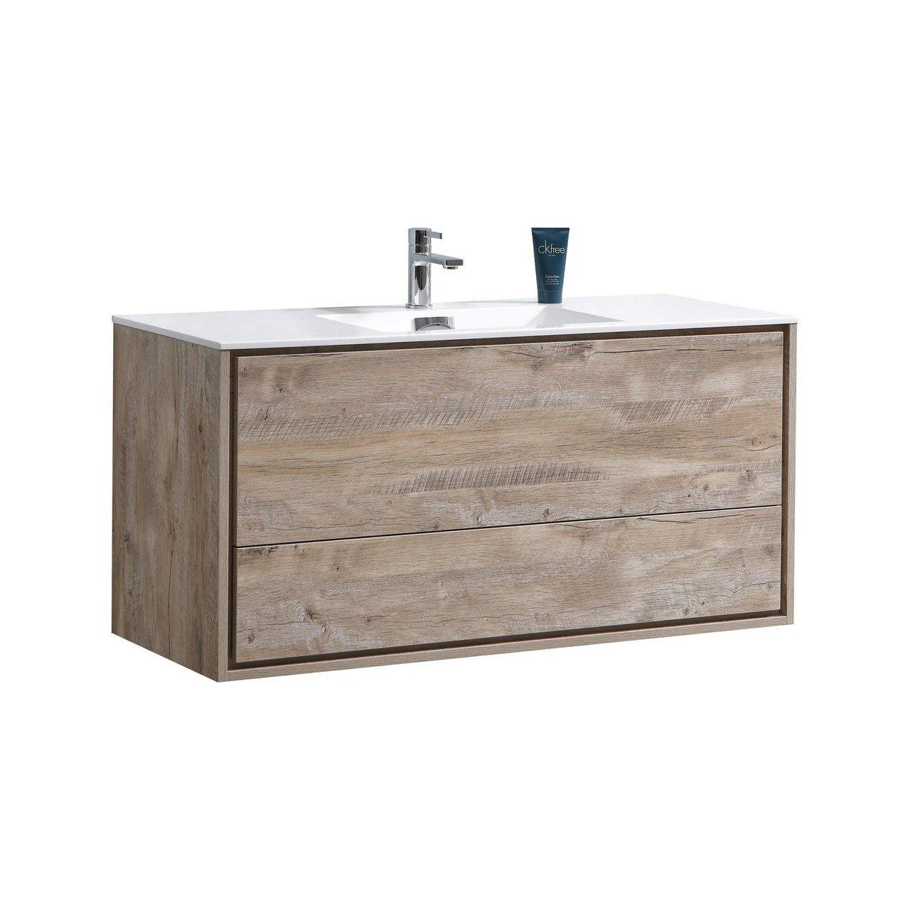 KubeBath DeLusso 48 in. Single Sink Wall Mount Modern Bathroom Vanity