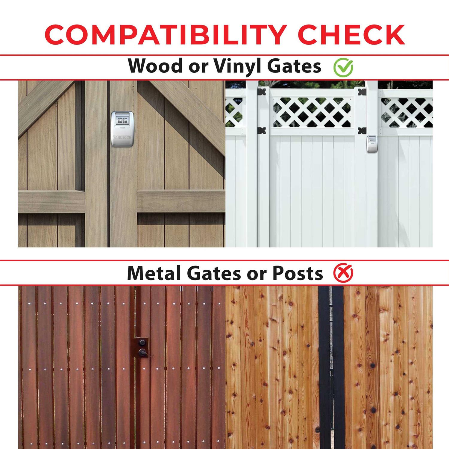 Yardlock Keyless Gate Lock Secure Fence Lock and Latch