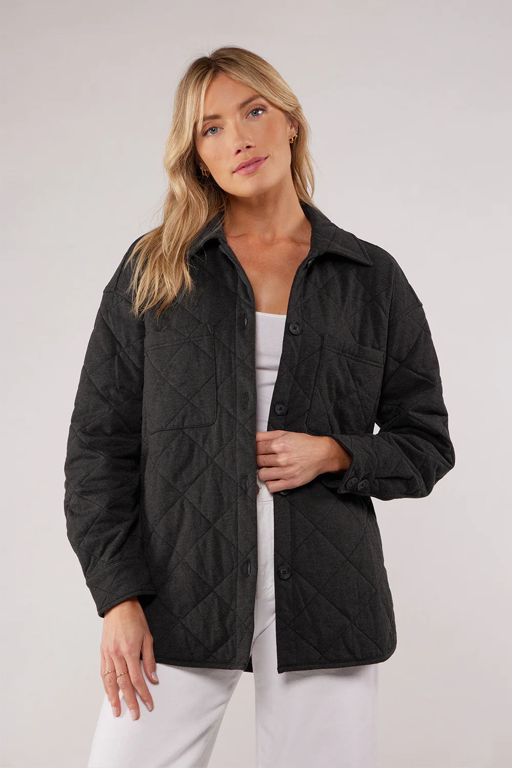 Ellwood Quilted Jacket - Heather Charcoal