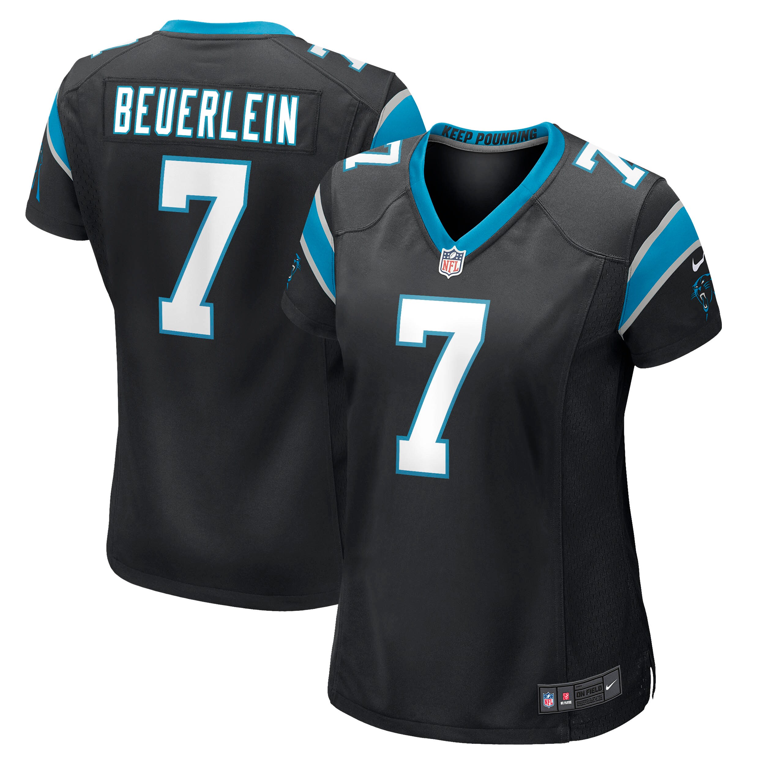 Steve Beuerlein Carolina Panthers Women's Retired Player Jersey - Black - myjerseyhub