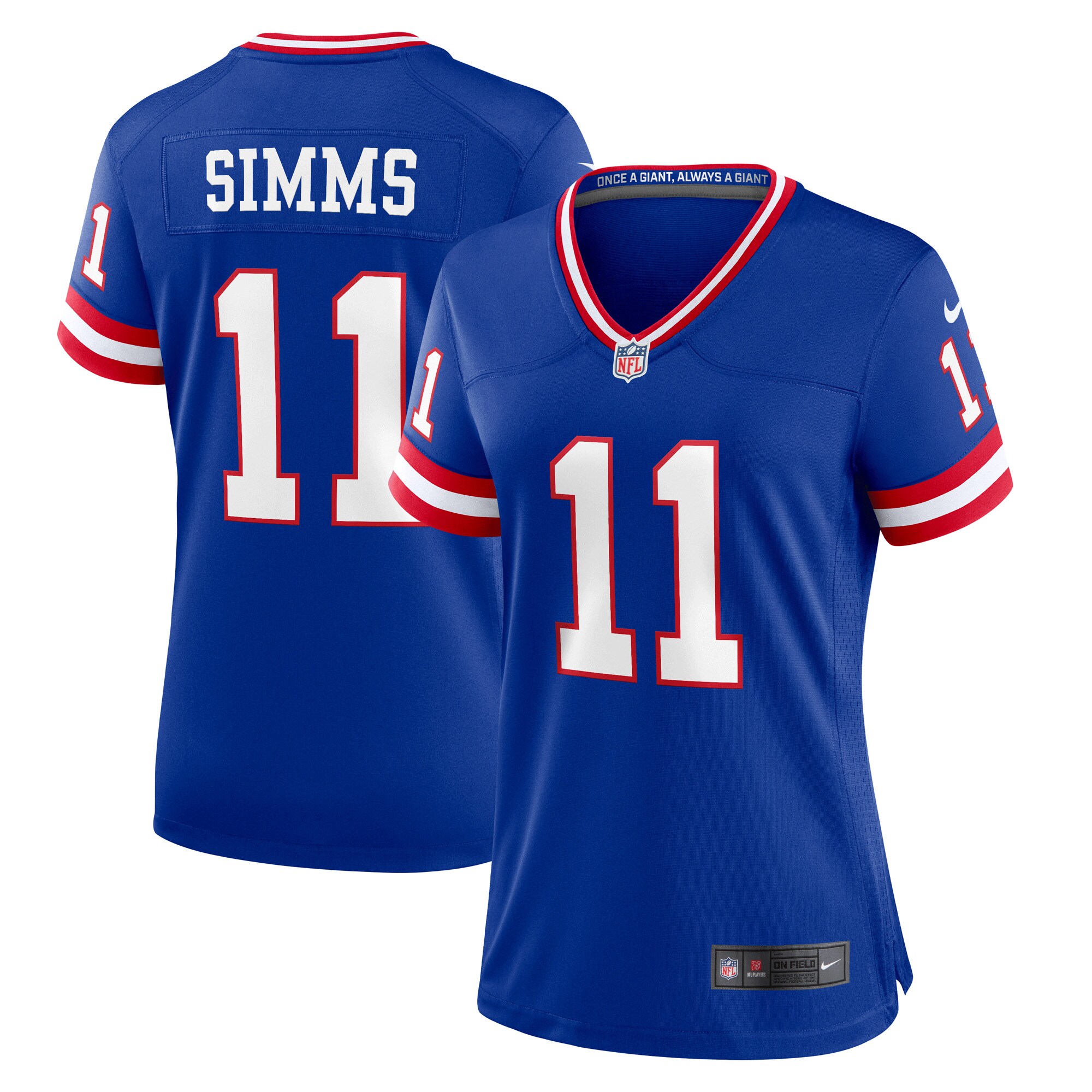 Phil Simms New York Giants Women's Classic Retired Player Game Jersey - Royal - myjerseyhub