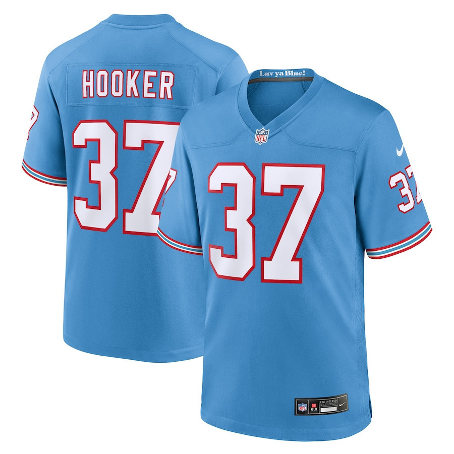 Amani Hooker 37 Tennessee Titans Men Oilers Throwback Game Jersey - Light Blue - myjerseyhub
