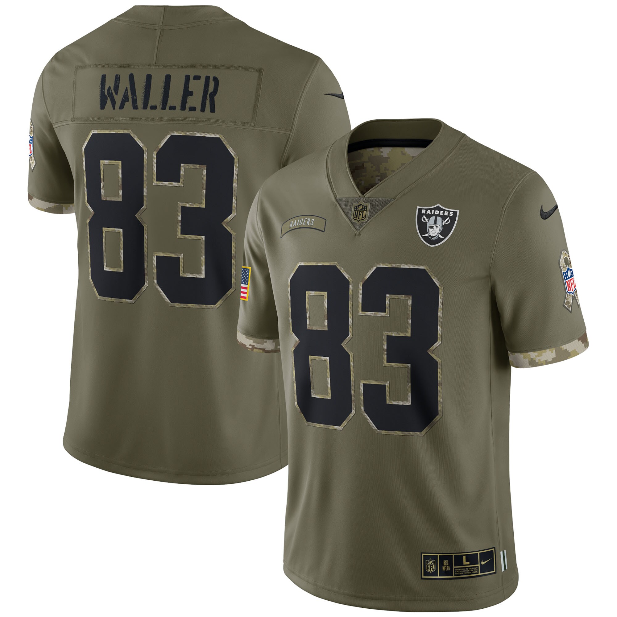 Darren Waller Las Vegas Raiders 2022 Salute To Service Limited Jersey - Olive - myjerseyhub