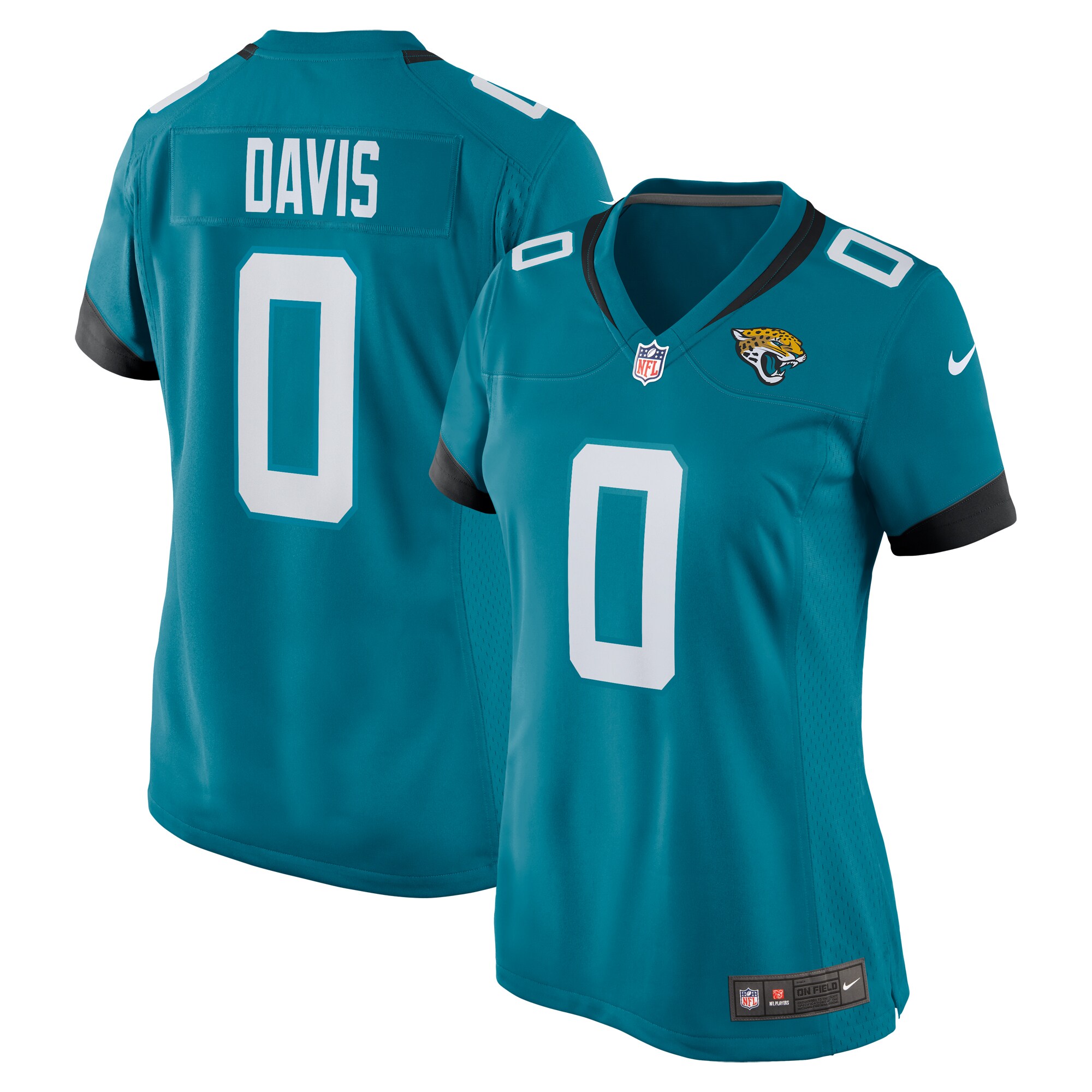 Gabe Davis Jacksonville Jaguars Women's Team Game Player Jersey - Teal - myjerseyhub