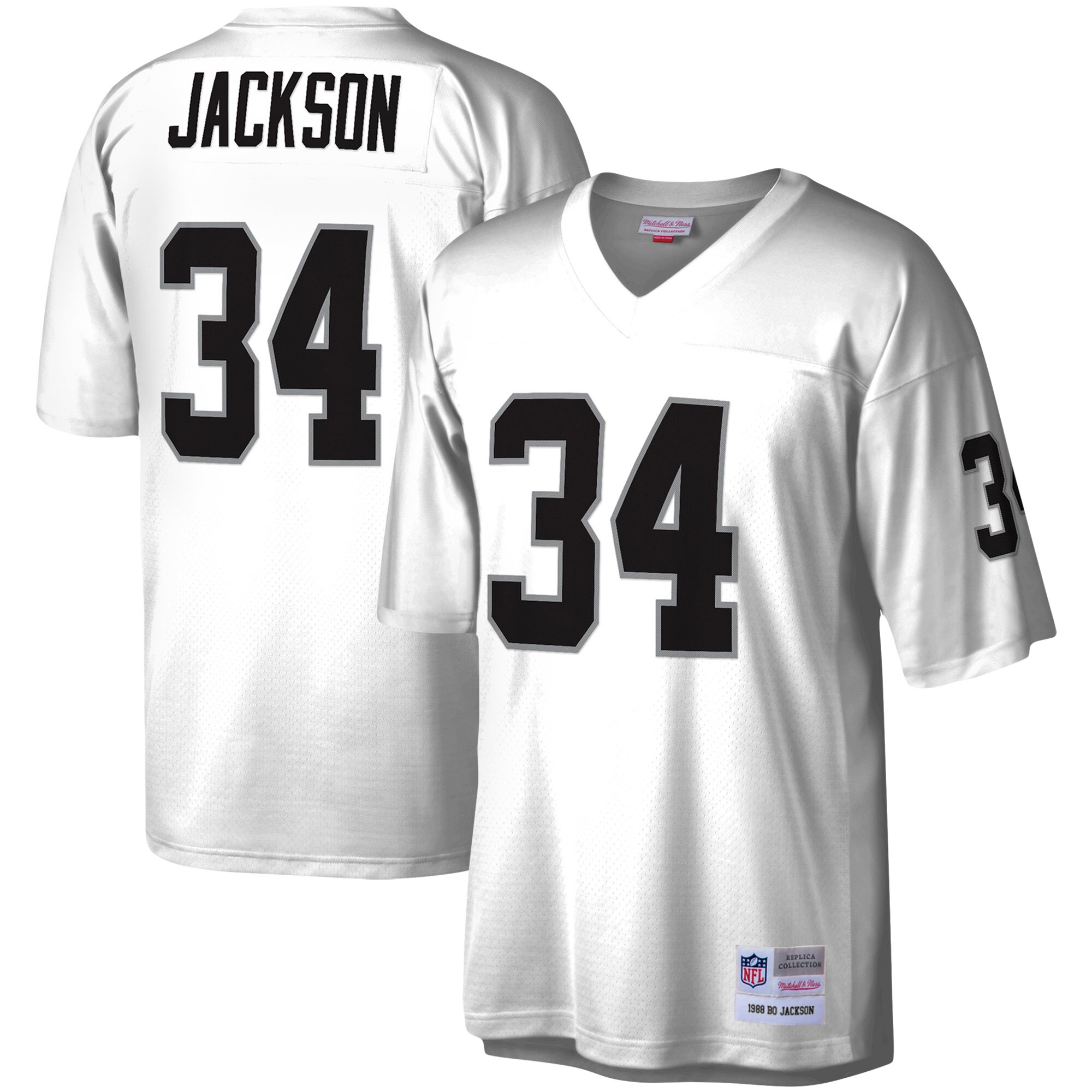 Bo Jackson Las Vegas Raiders Mitchell & Ness Legacy Replica Jersey - White - myjerseyhub
