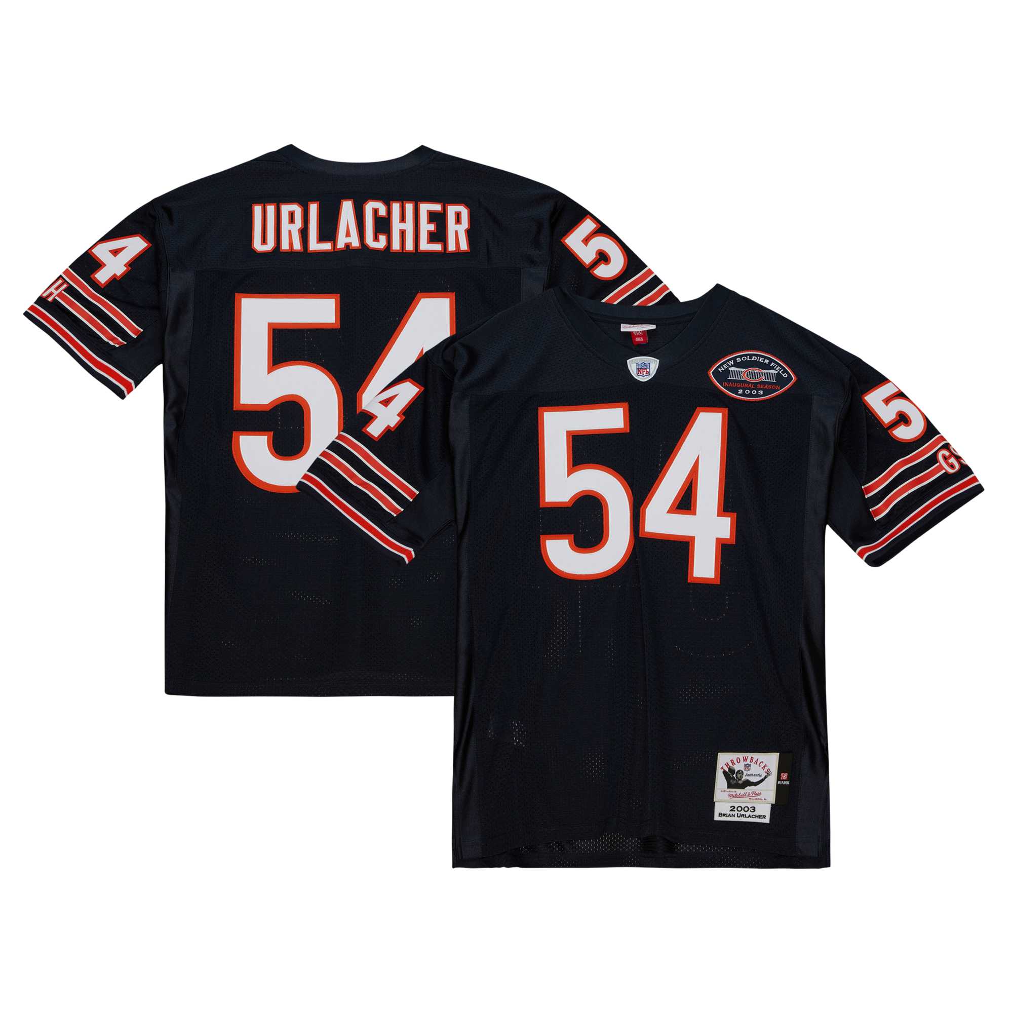 Brian Urlacher Chicago Bears 2003 Mitchell & Ness Authentic Throwback Retired Player Jersey - Navy - myjerseyhub
