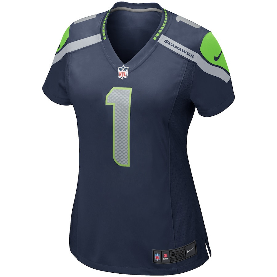 Warren Moon 1 Seattle Seahawks Women Game Retired Jersey - College Navy - myjerseyhub