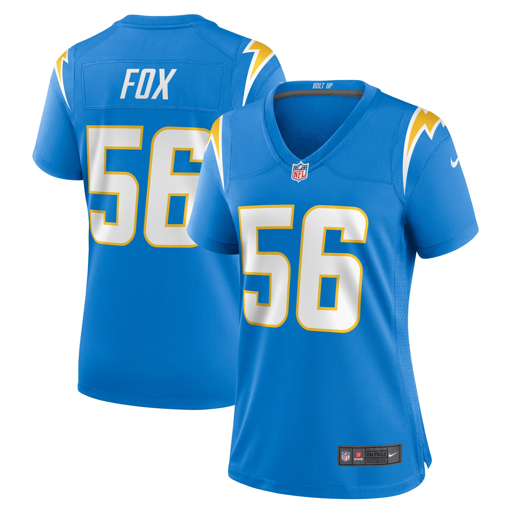 Morgan Fox Los Angeles Chargers Women's Player Game Jersey - Powder Blue - myjerseyhub