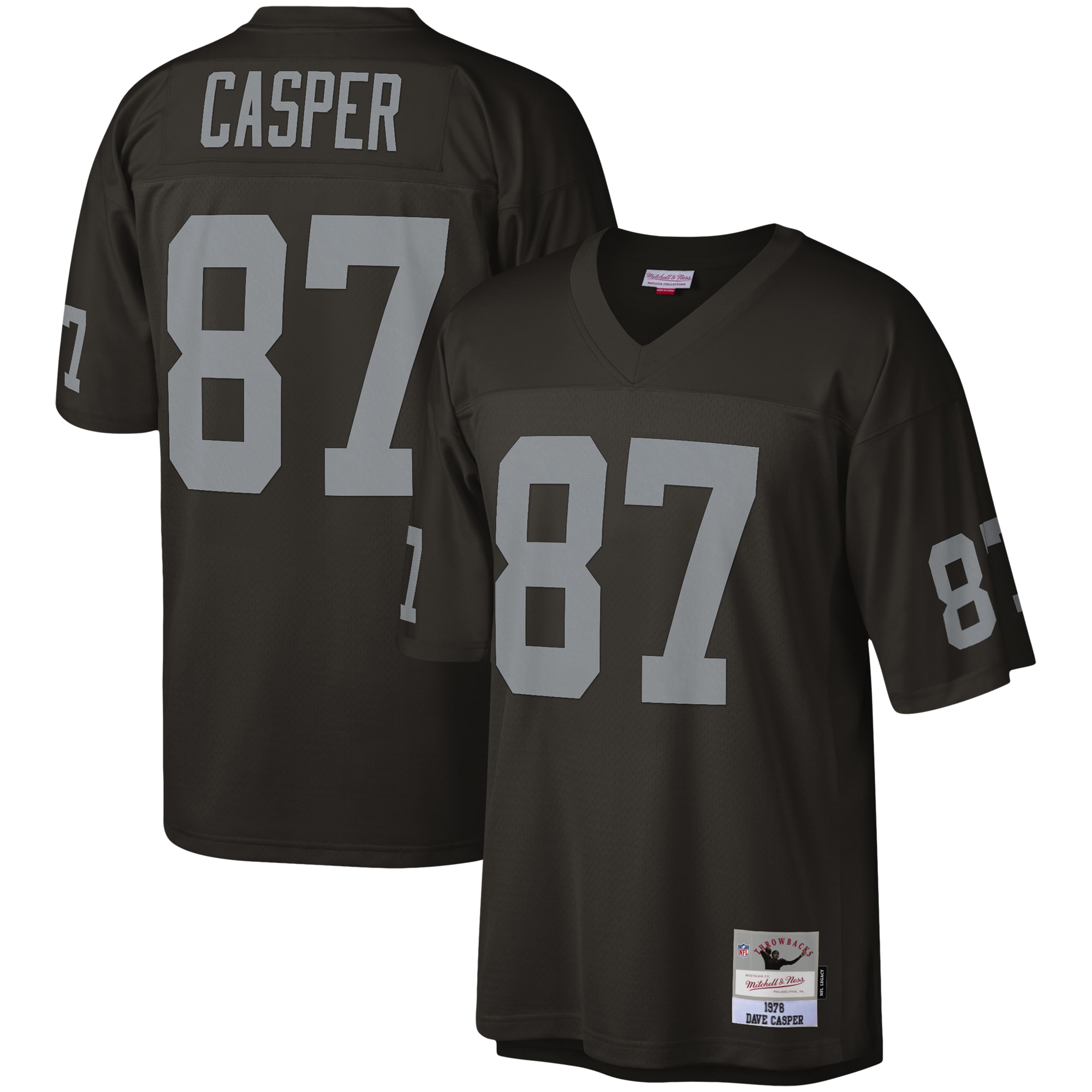 Dave Casper Las Vegas Raiders Mitchell & Ness Legacy Replica Jersey - Black - myjerseyhub