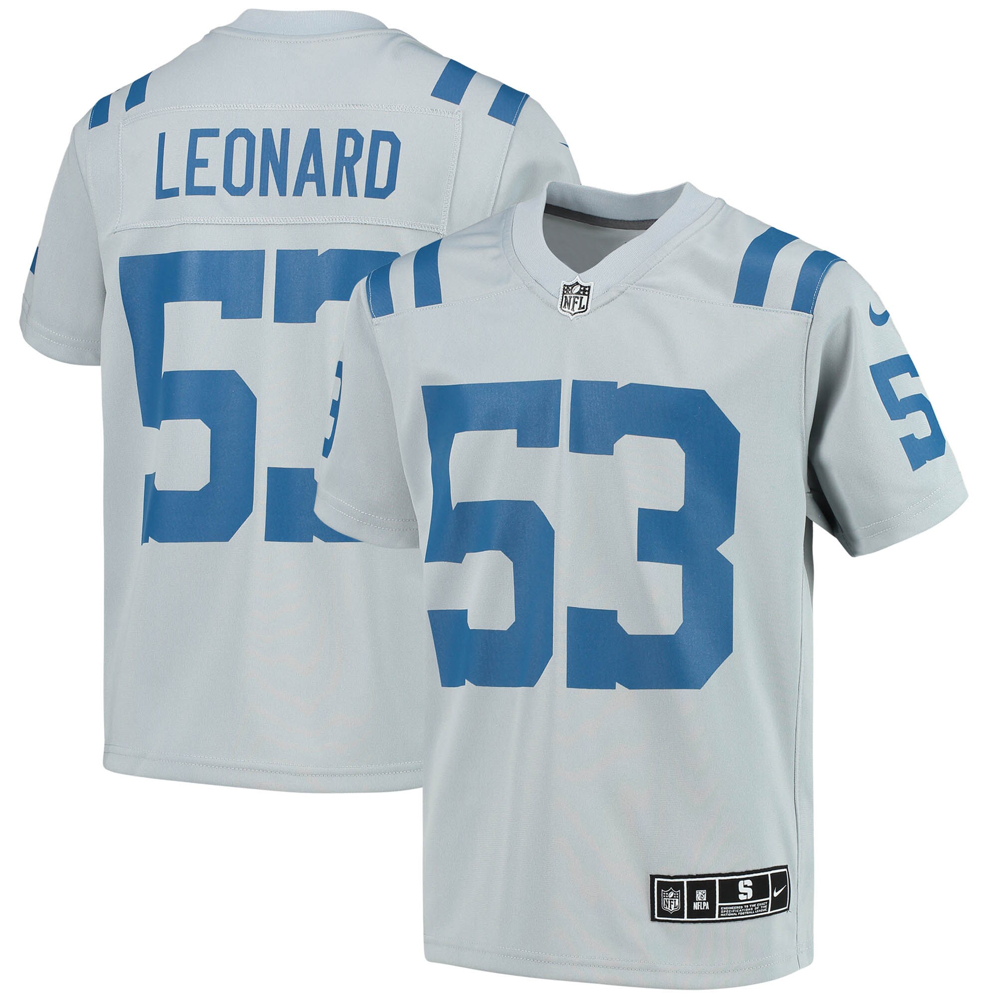 Shaquille Leonard Indianapolis Colts Youth Inverted Team Game Jersey - Gray - myjerseyhub