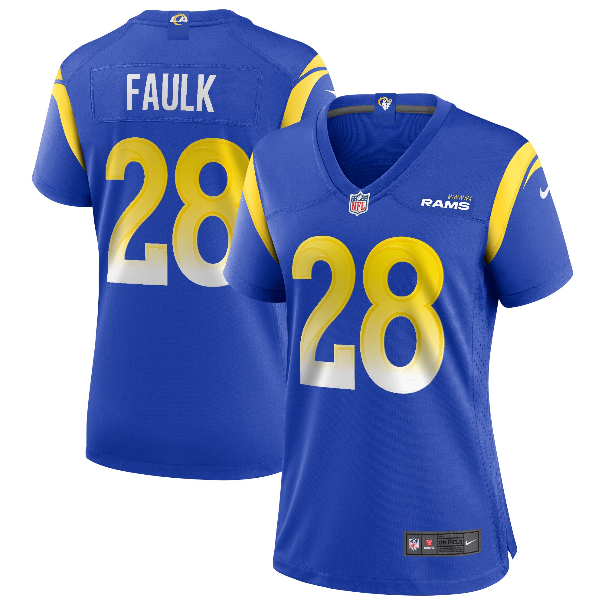 Marshall Faulk Los Angeles Rams Women's Game Retired Player Jersey - Royal - myjerseyhub
