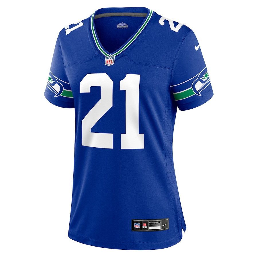 Devon Witherspoon 21 Seattle Seahawks Women Throwback Game Jersey - Royal - myjerseyhub