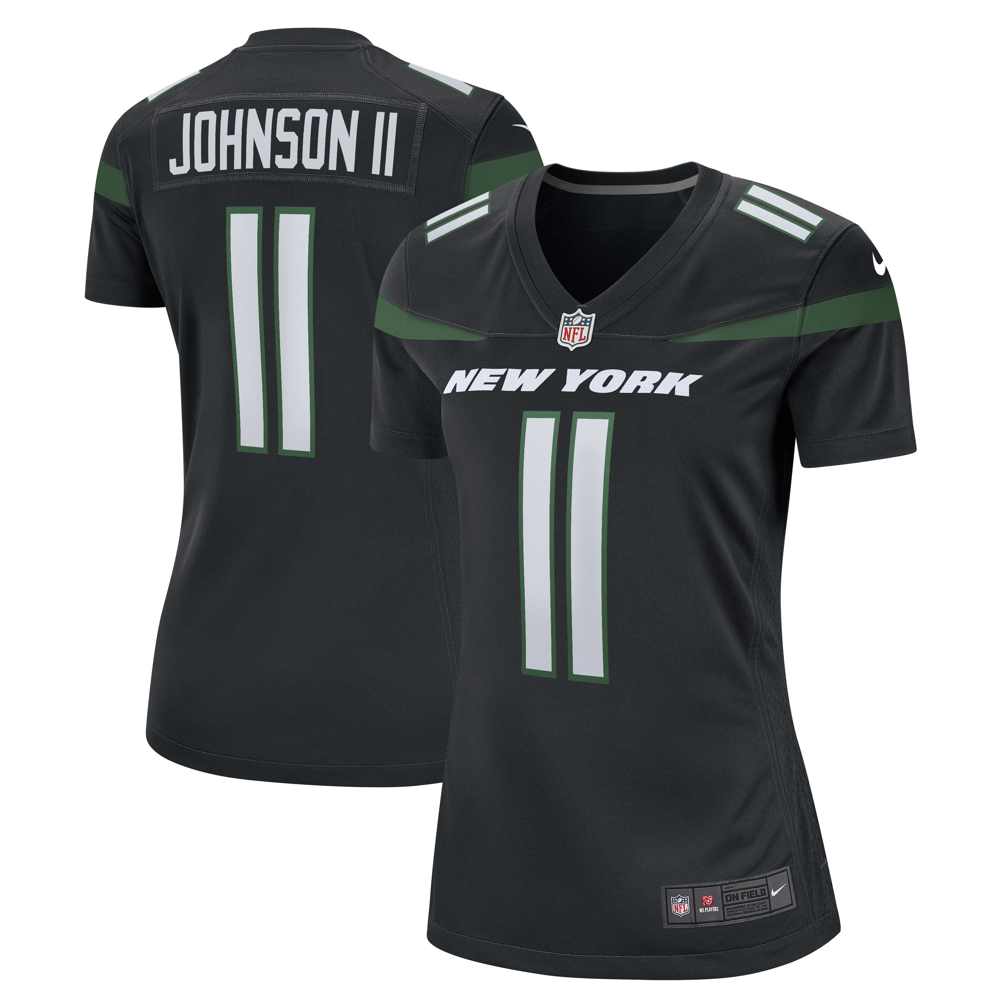 Jermaine Johnson II New York Jets Women's Alternate Game Jersey - Stealth Black - myjerseyhub