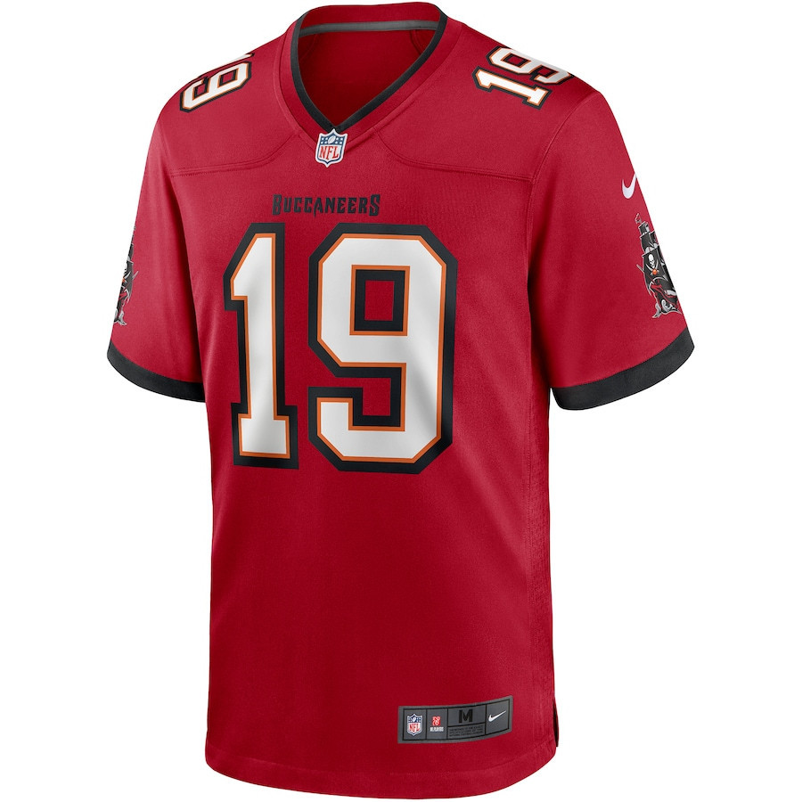 Keyshawn Johnson 19 Tampa Bay Buccaneers Men Game Retired Jersey - Red - myjerseyhub
