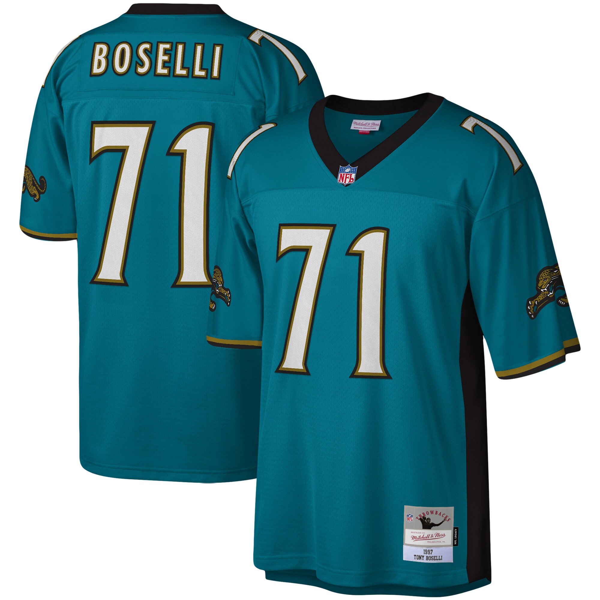 Tony Boselli Jacksonville Jaguars Mitchell & Ness Legacy Replica Jersey - Teal - myjerseyhub