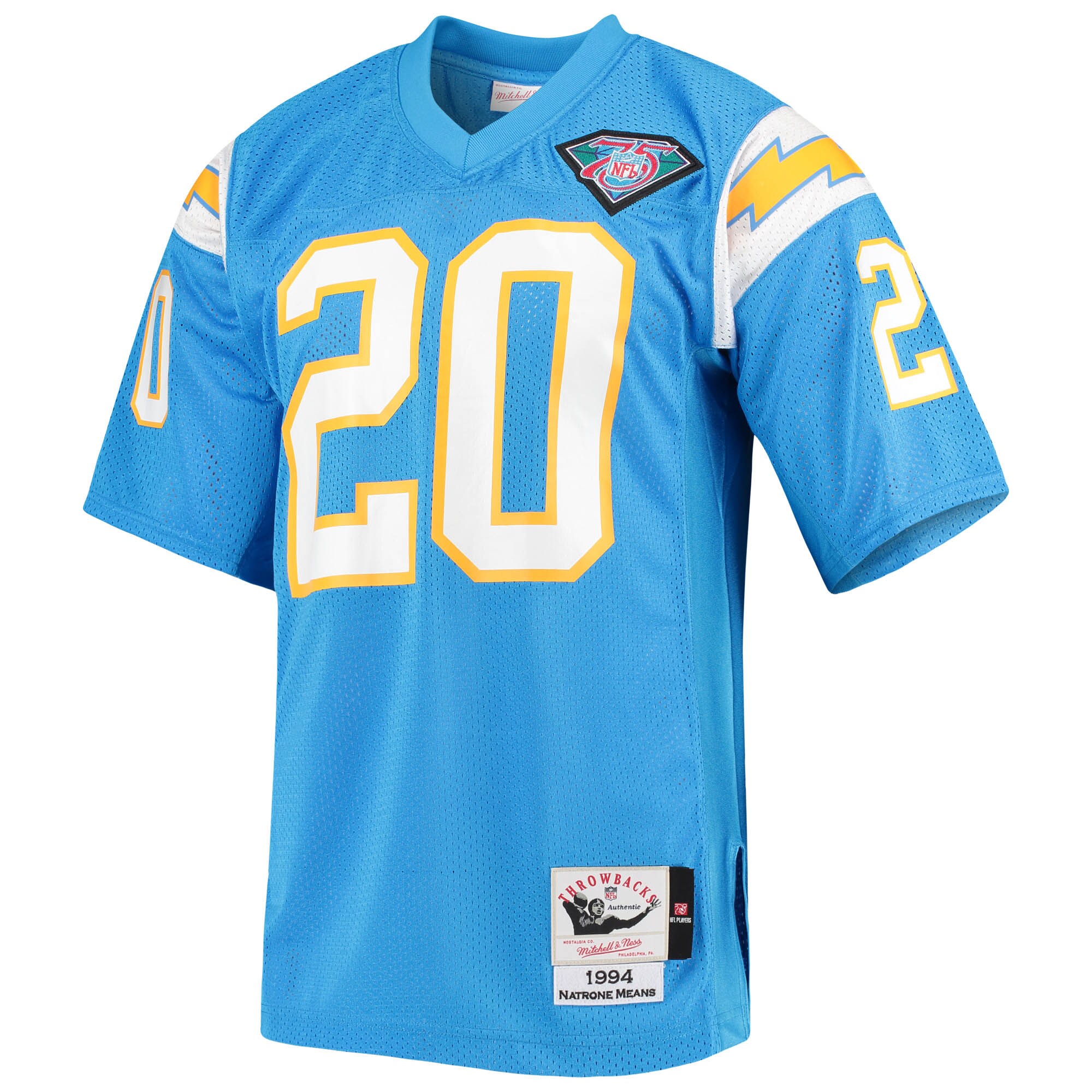 Natrone Means Los Angeles Chargers 1994 Mitchell & Ness Authentic Throwback Retired Player Jersey - Powder Blue - myjerseyhub