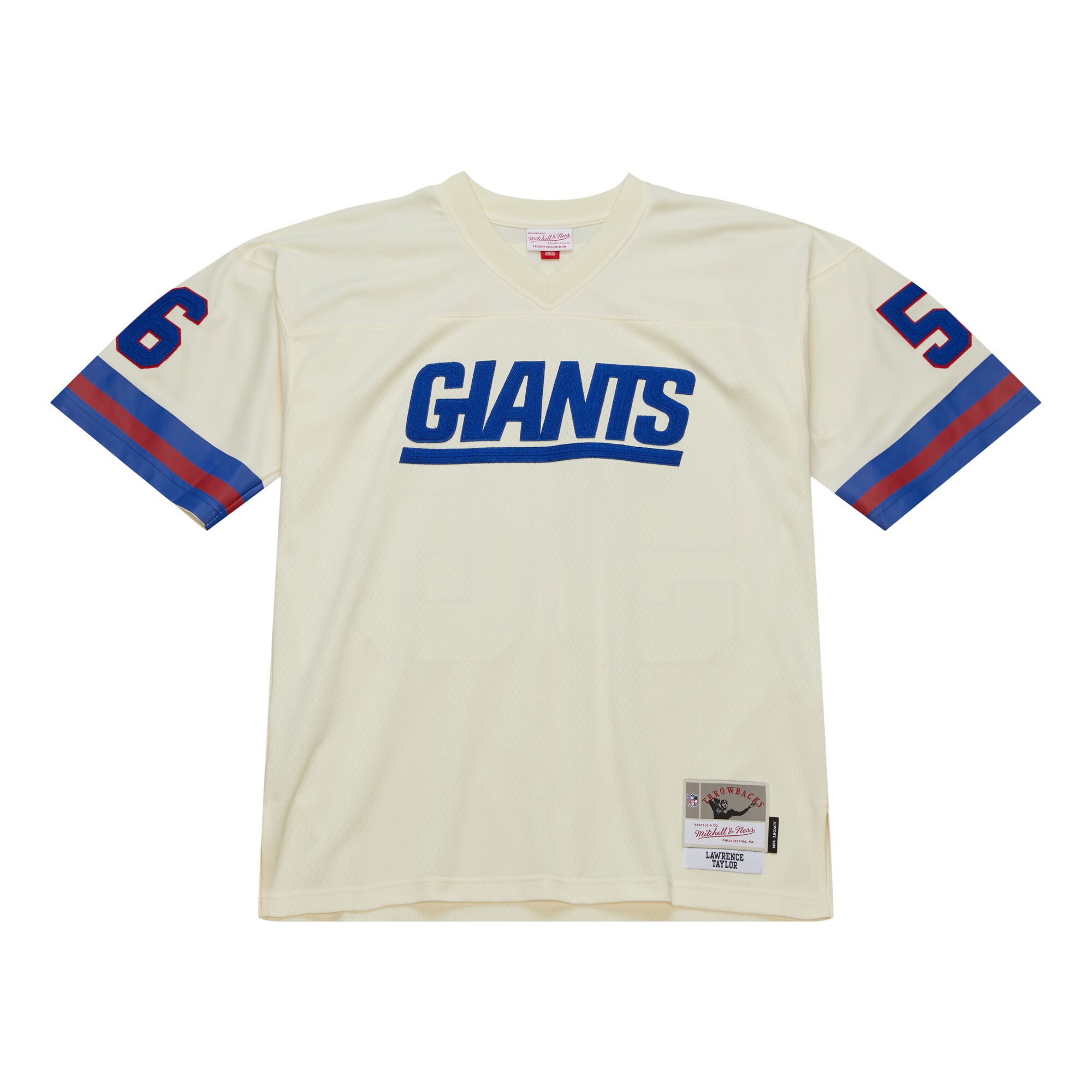 Lawrence Taylor New York Giants Mitchell & Ness Chainstitch Legacy Jersey - Cream - myjerseyhub