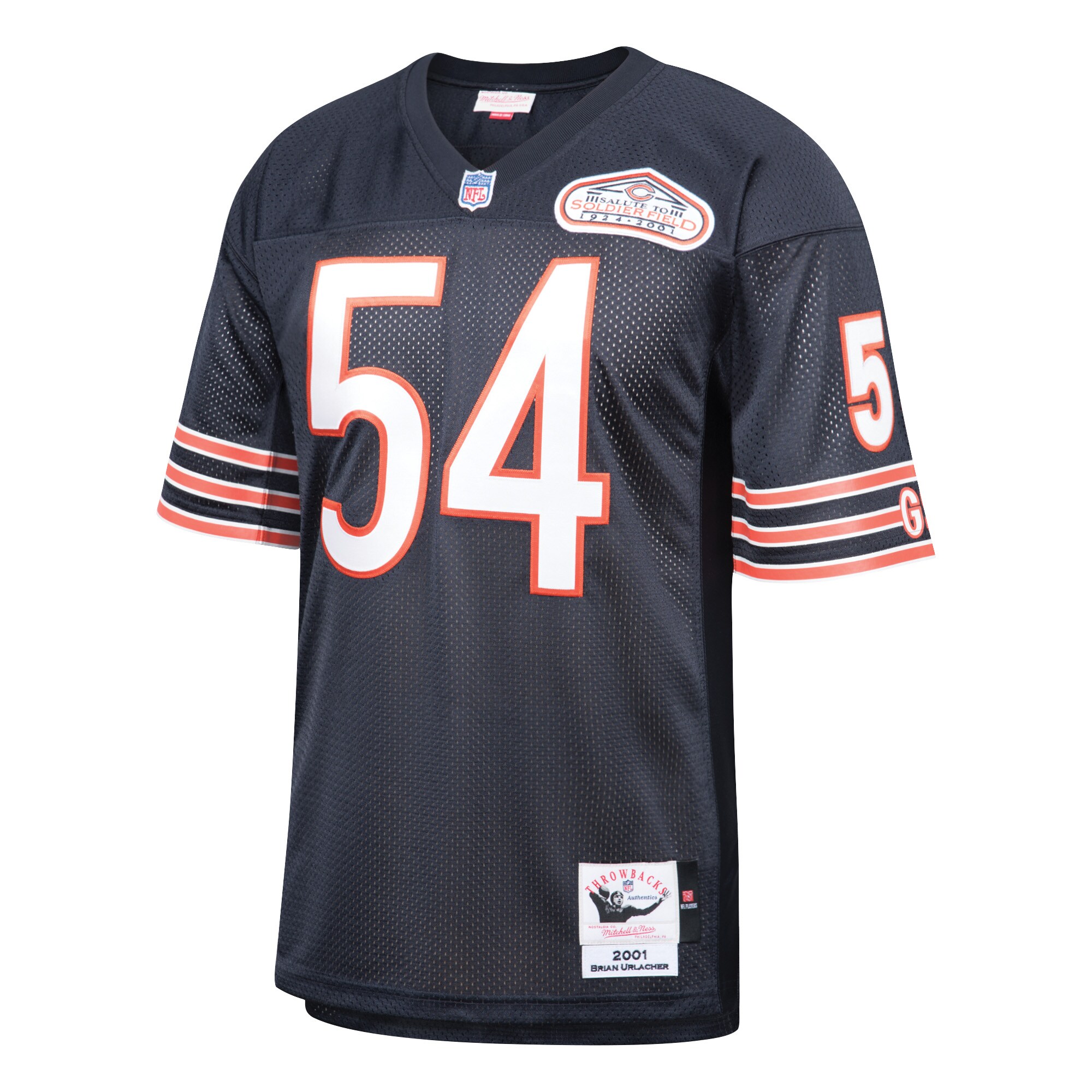 Brian Urlacher Chicago Bears 2001 Mitchell & Ness Authentic Throwback Retired Player Jersey - Navy - myjerseyhub