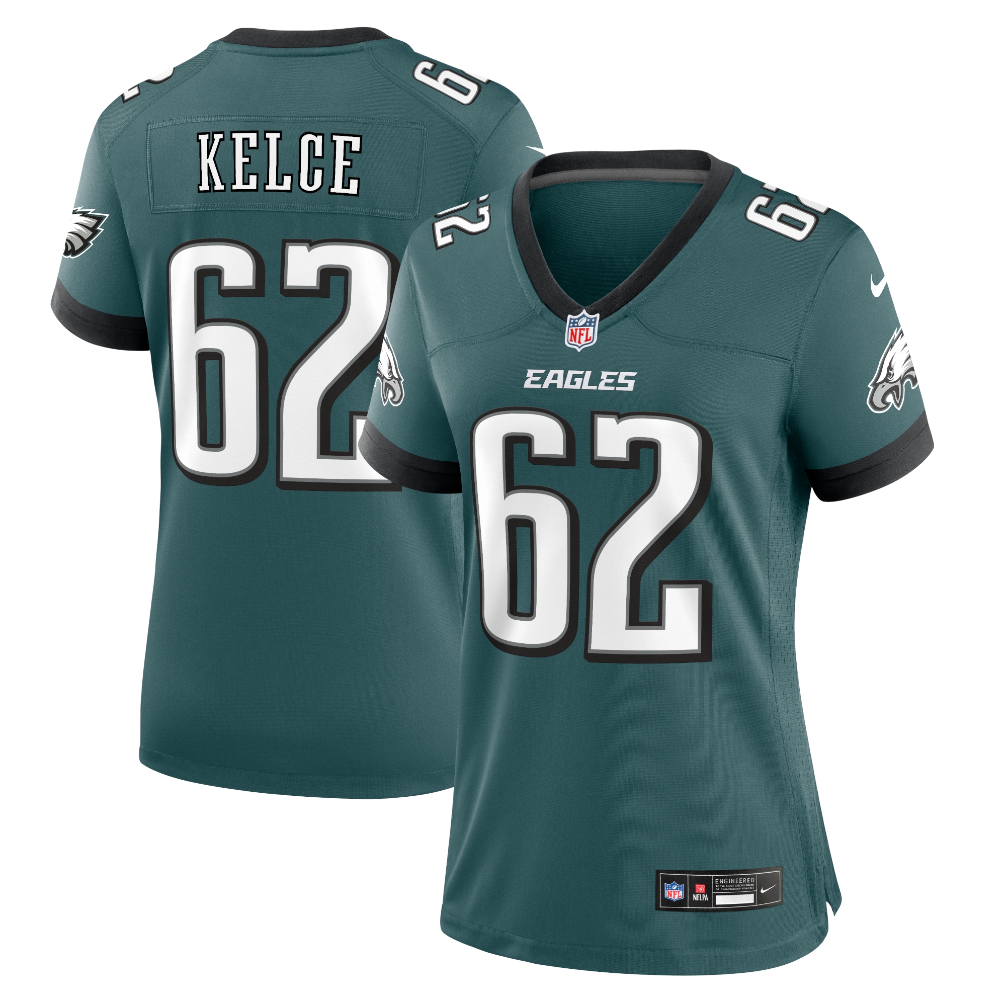 Jason Kelce Philadelphia Eagles Women's Team Game Jersey - Midnight Green - myjerseyhub