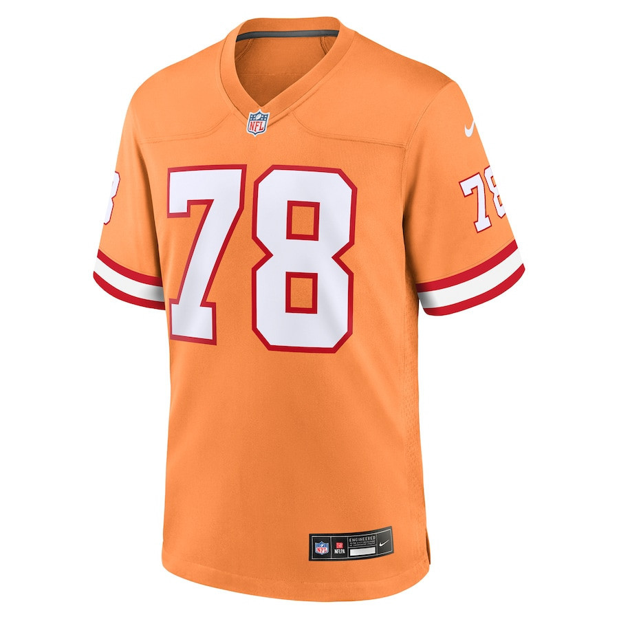 Tristan Wirfs 78 Tampa Bay Buccaneers Men Throwback Game Jersey - Orange - myjerseyhub
